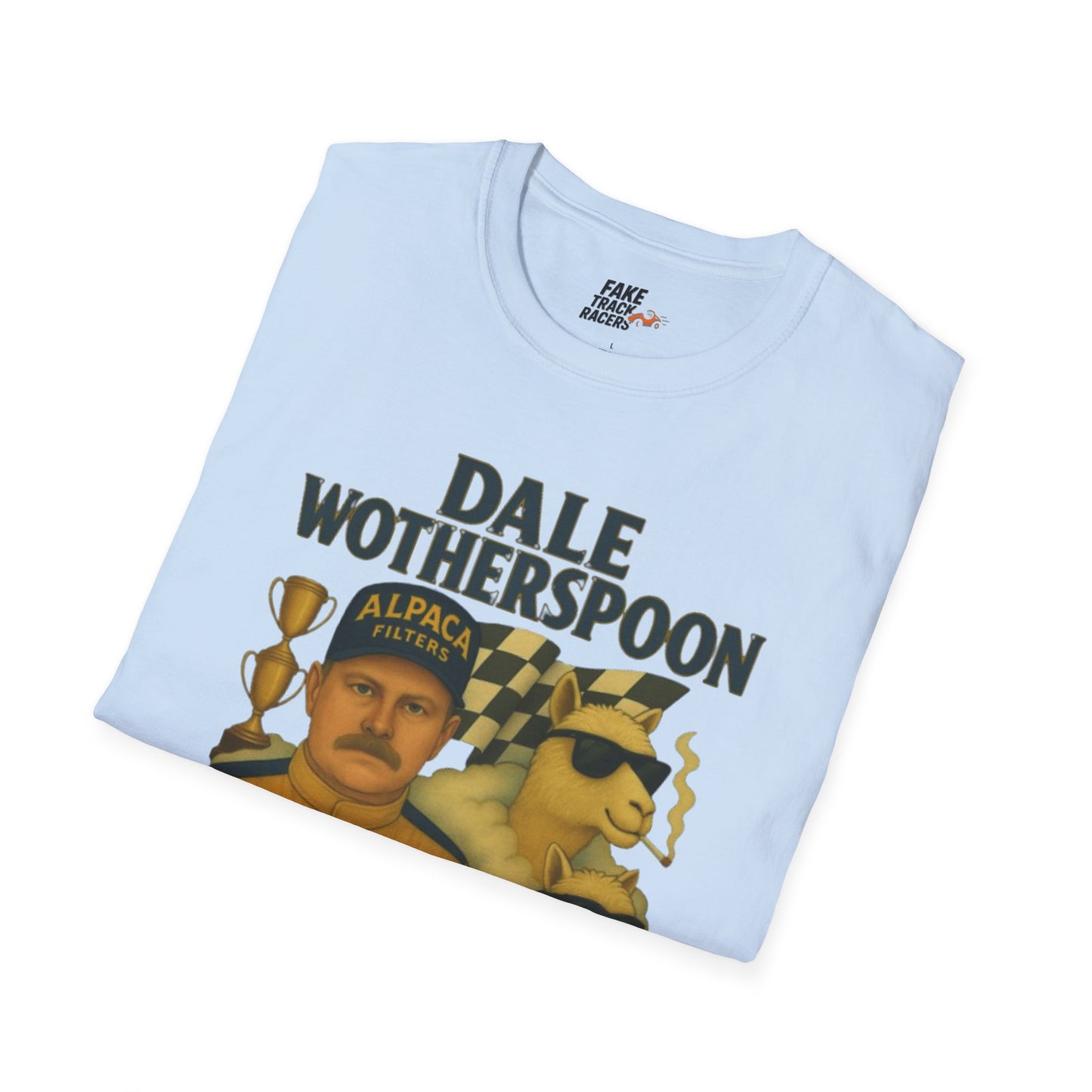 Vintage Style 90s Racing Tee Shirt DALE WOTHERSPOON Alpaca Fake Track Racers