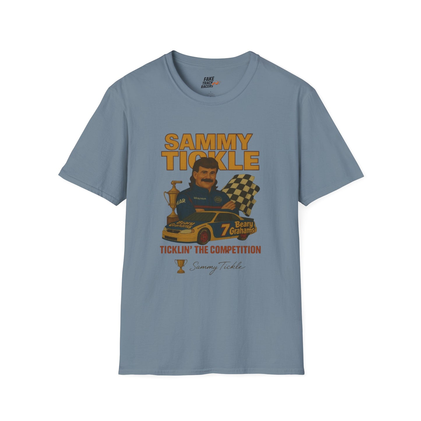 Vintage Style Racing Tee Shirt SAMMY TICKLE, 1988 Champion Shirt Fake Track Racers