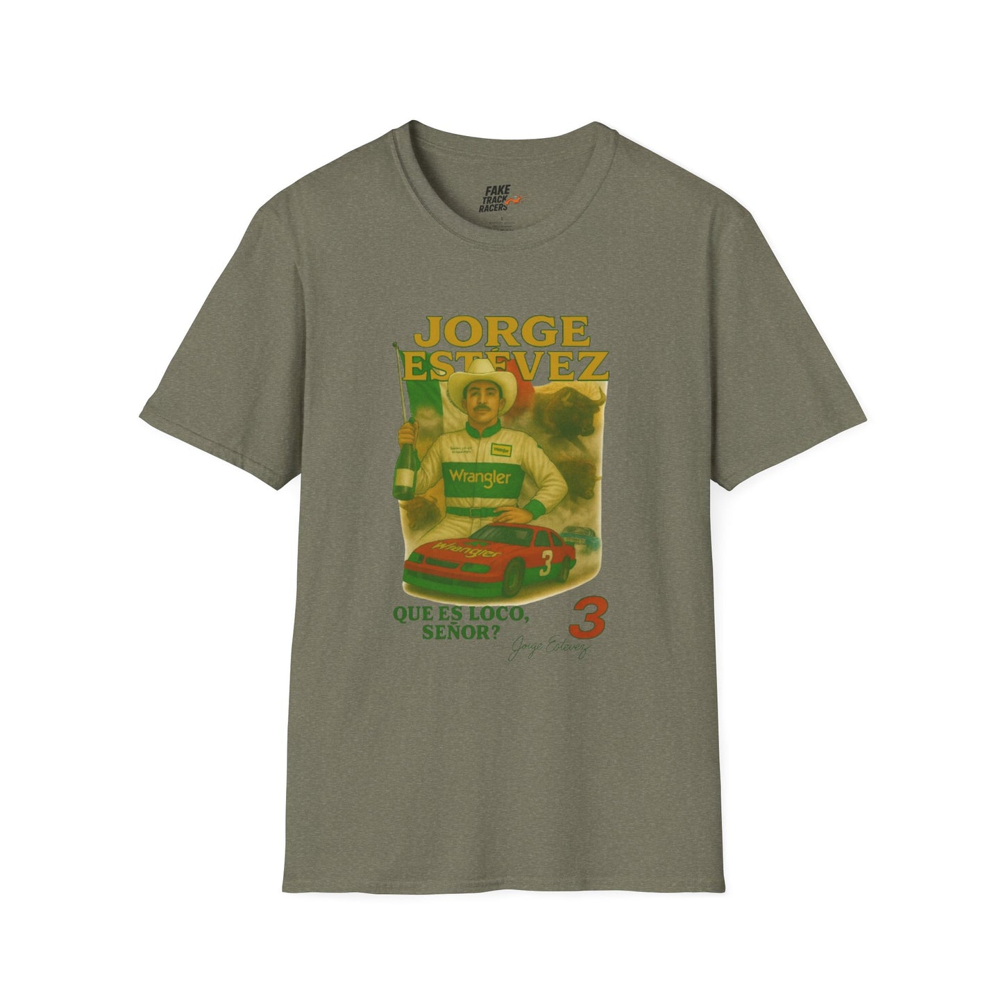 Vintage Style 90s Racing Tee Shirt JORGE ESTEVEZ Cerveza Champ Fake Track Racers