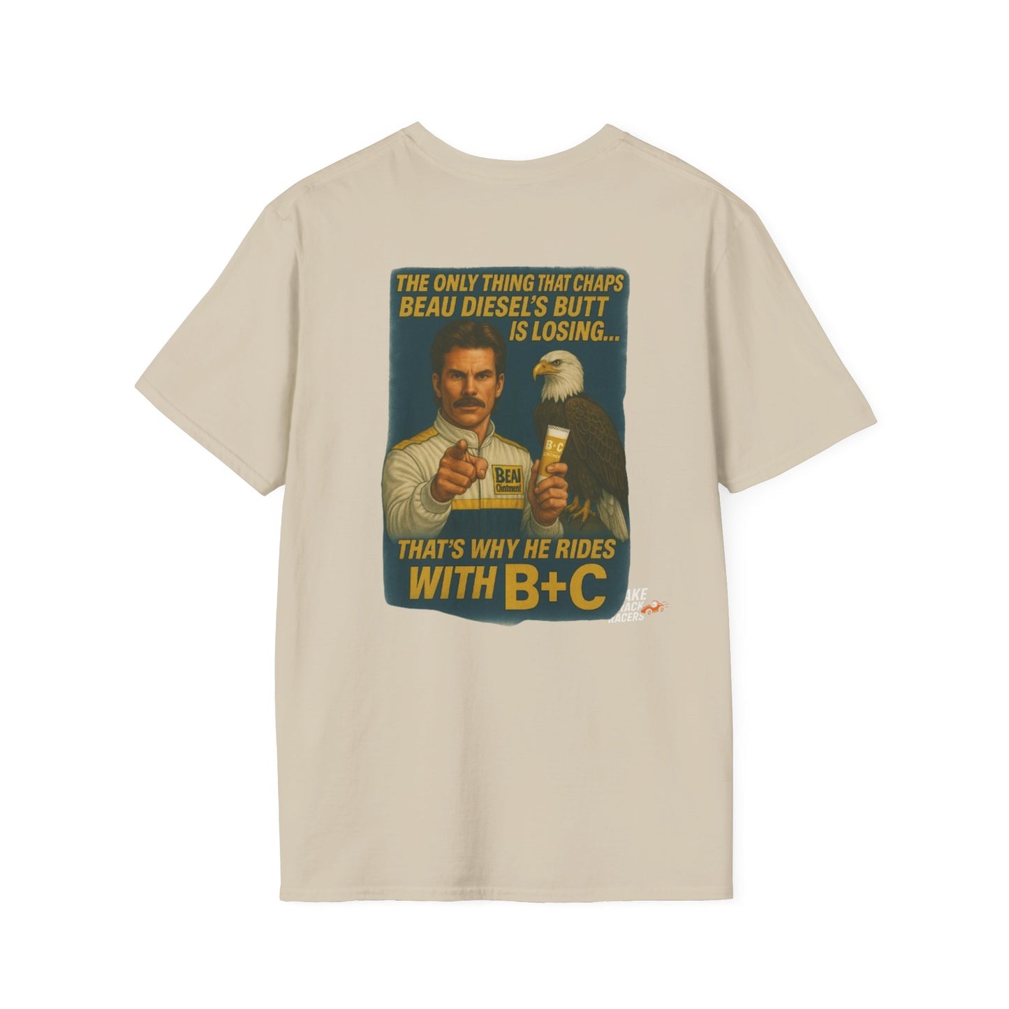 Vintage Style 90s Racing Tee Shirt BEAU DIESEL BC Fake Track Racers