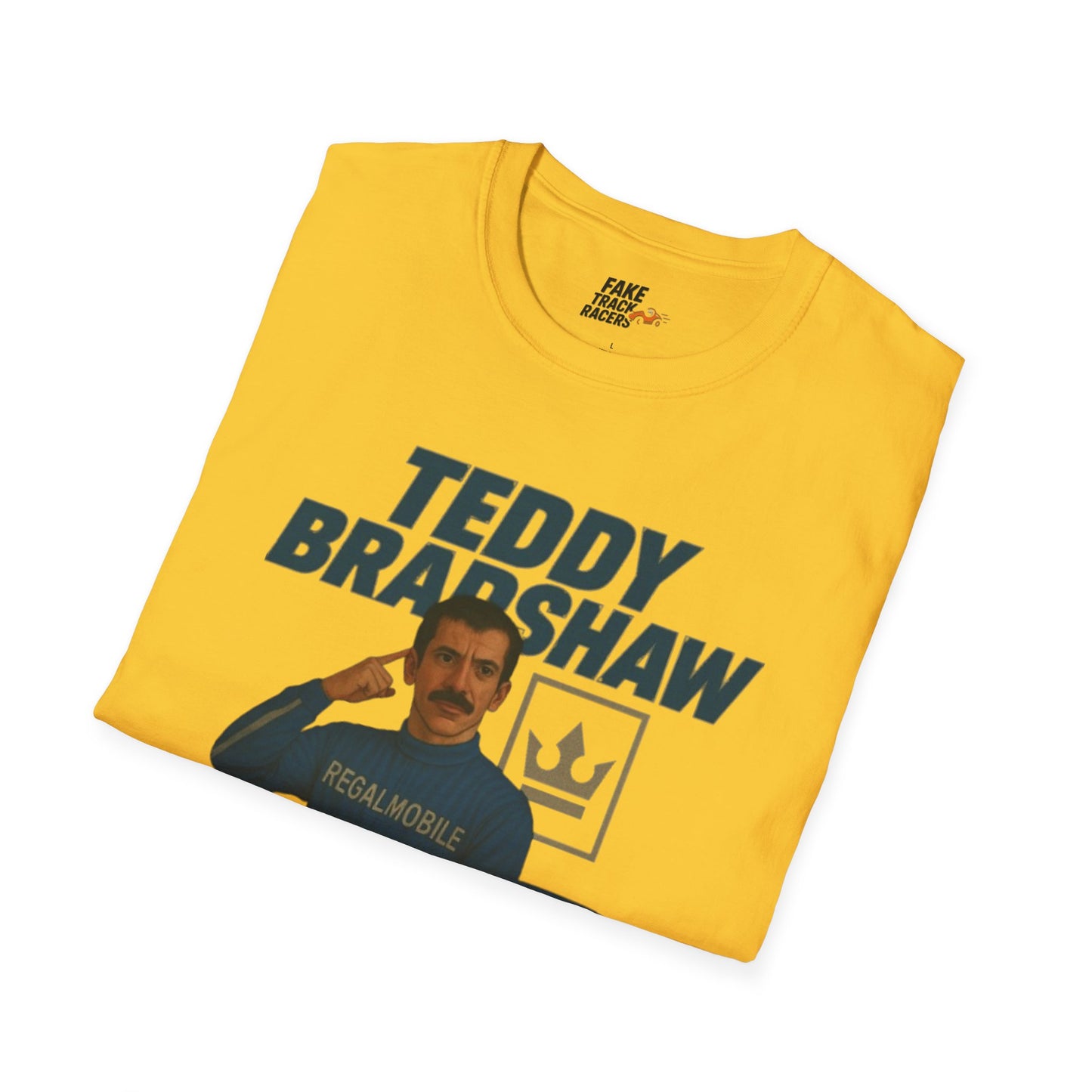 Vintage Style 90s Racing Tee Shirt TEDDY BRADSHAW Regal Fake Track Racers