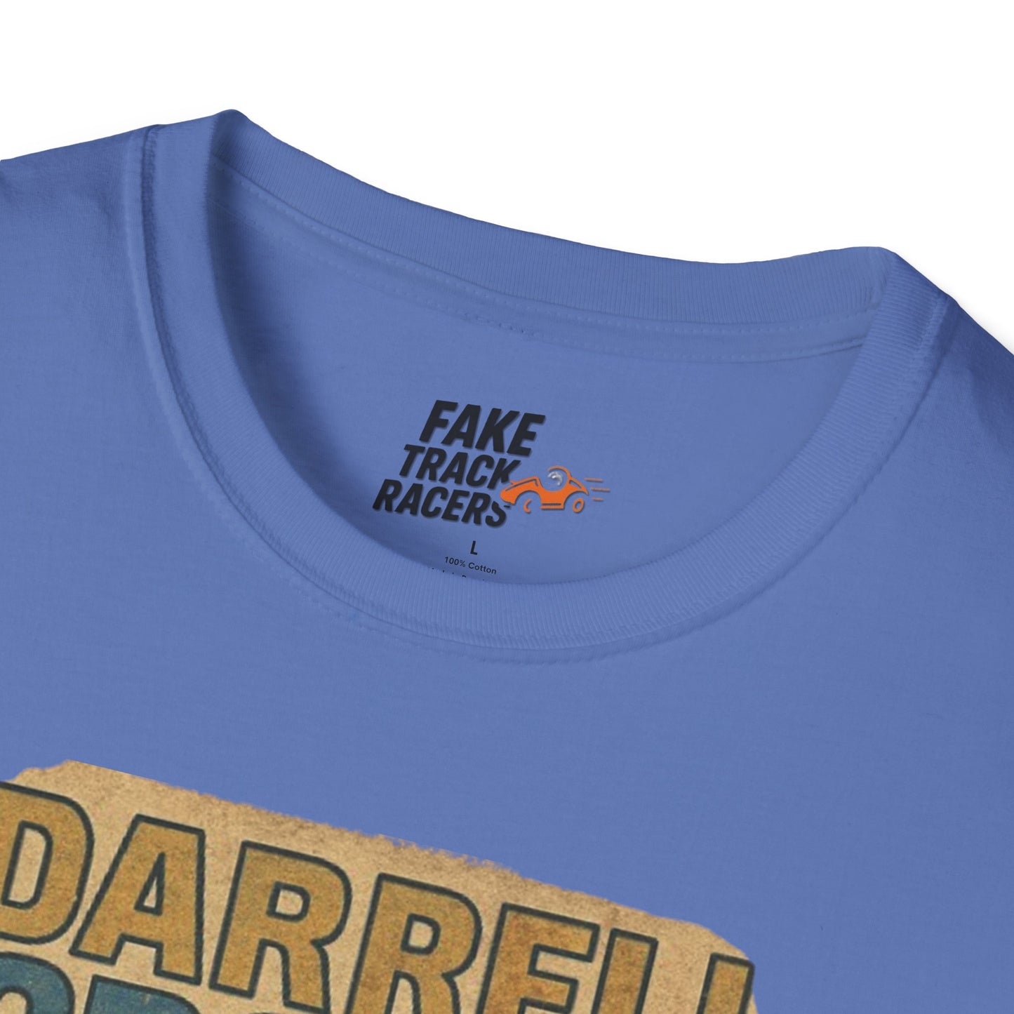 Vintage Style 90s Racing Tee Shirt DARRELL CROSBY Blockbuster Fake Track Racers