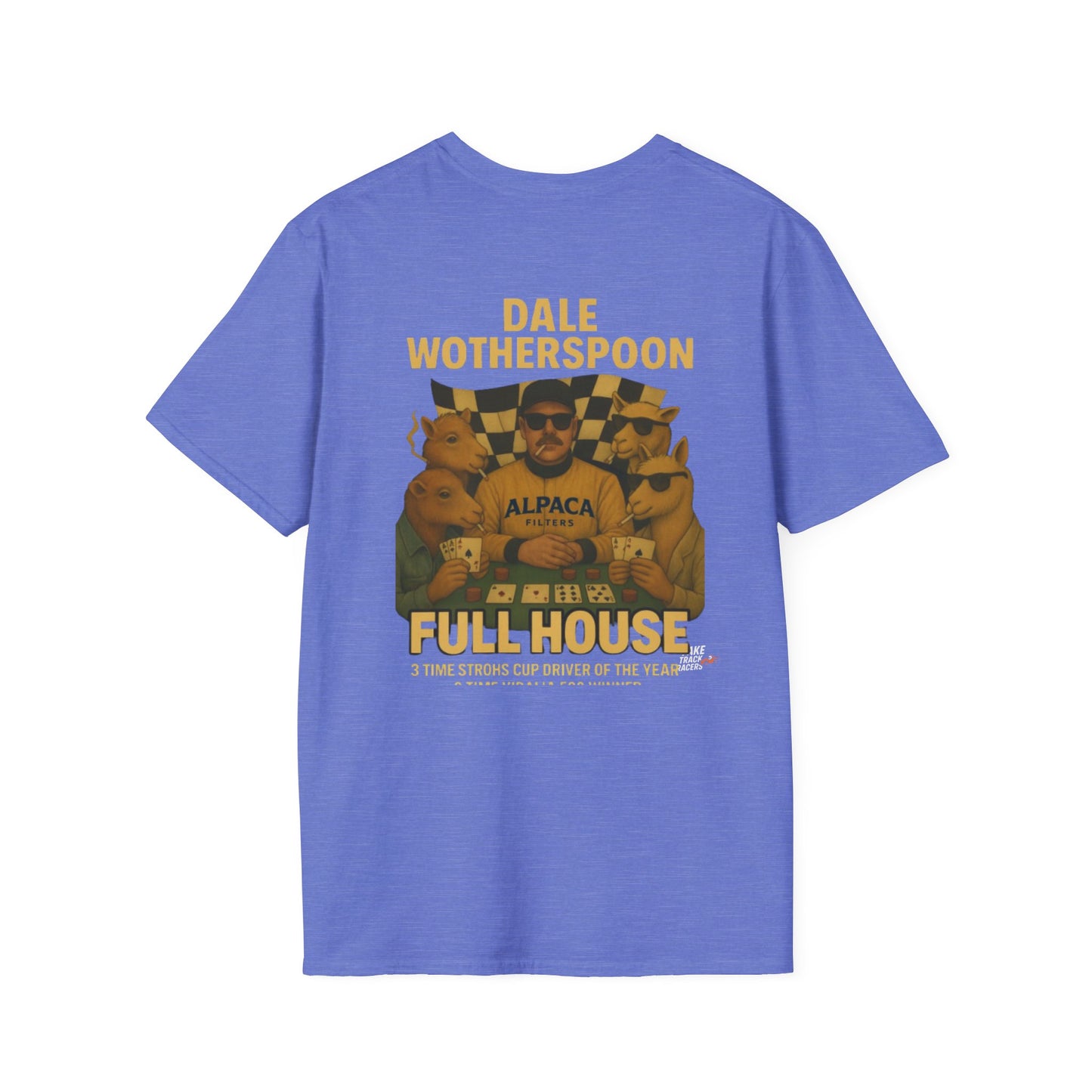 Vintage Style 90s Racing Tee Shirt DALE WOTHERSPOON Alpaca Fake Track Racers
