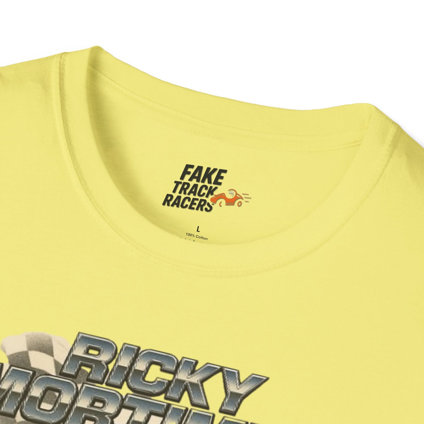 Vintage Style 90s Racing Tee Shirt RICKY MORTIMER PHOON Fake Track Racers