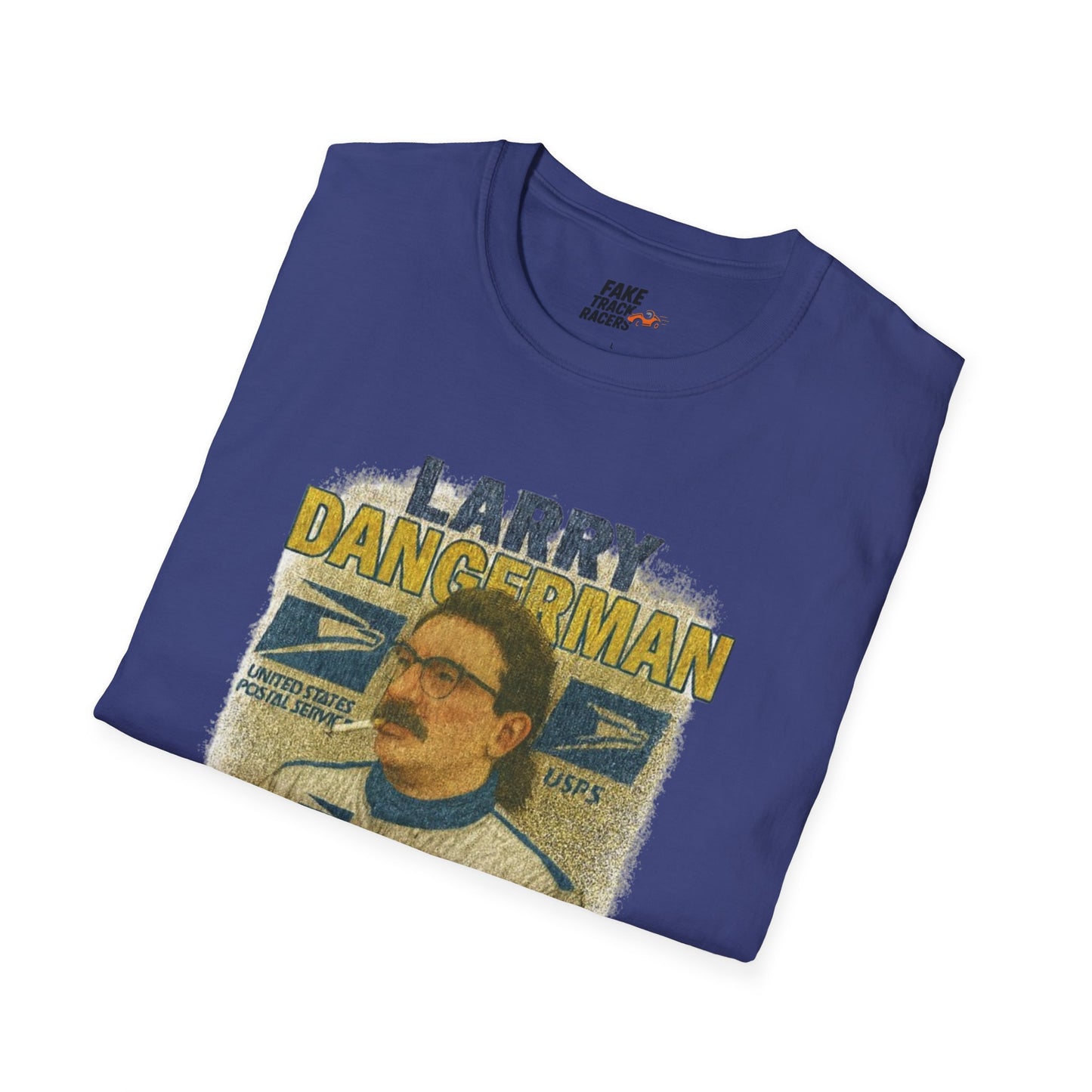 Vintage Style 90s Racing Tee Shirt LARRY DANGERMAN Deliver Shirt Fake Track Racers