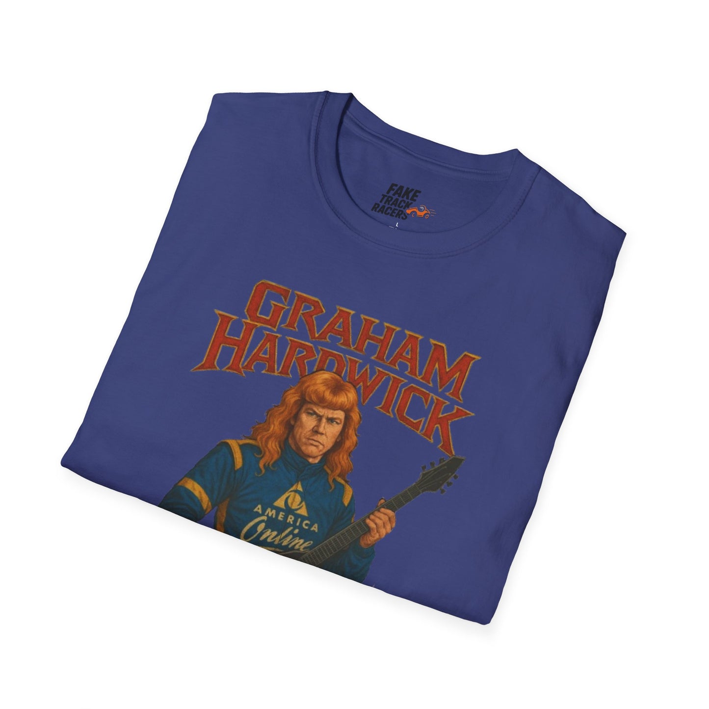 Vintage Style 90s Racing Tee Shirt GRAHAM HARDWICK AOL Fake Track Racers