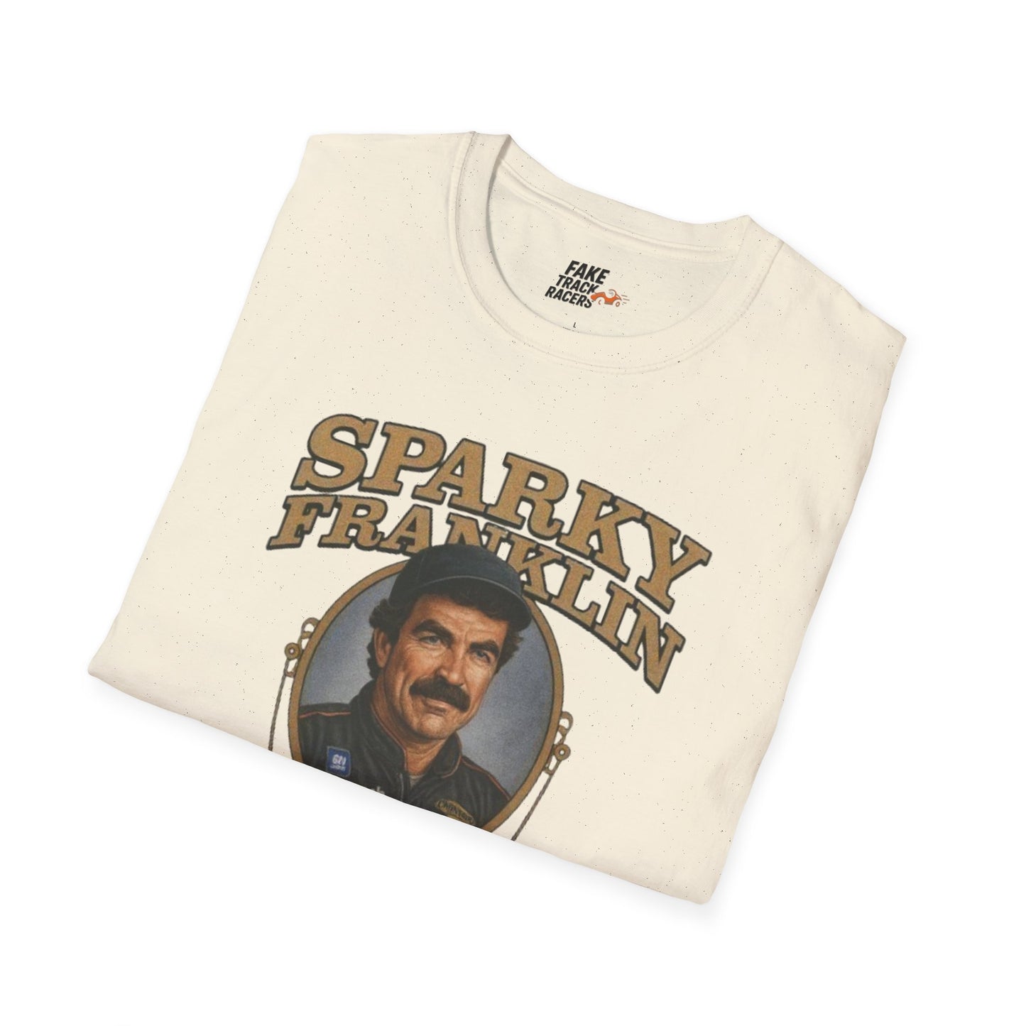 Vintage Style 90s Racing Tee Shirt SPARKY FRANKLIN OCTAVOLINE Fake Track Racers