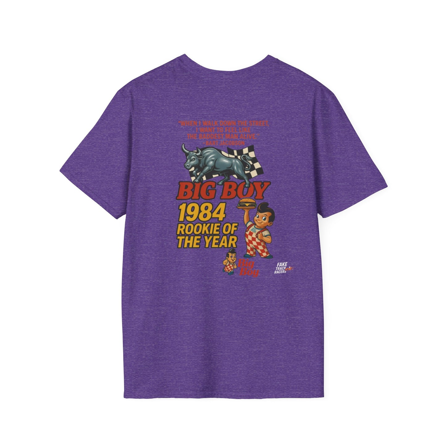 Vintage Style 90s Racing Tee Shirt BART JACOBSON Baddest Fake Track Racers