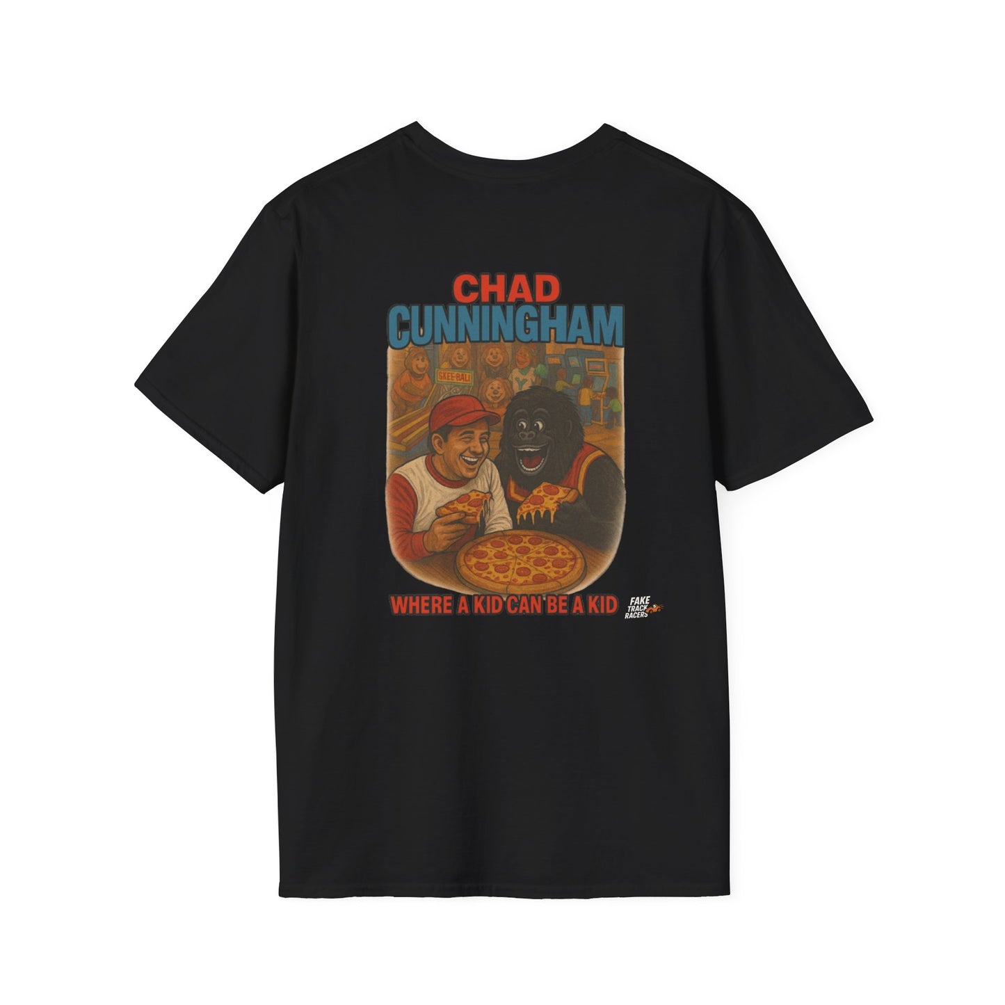 Vintage Style 90s Racing Tee Shirt CHAD CUNNINGHAM Showbiz Fake Track Racers