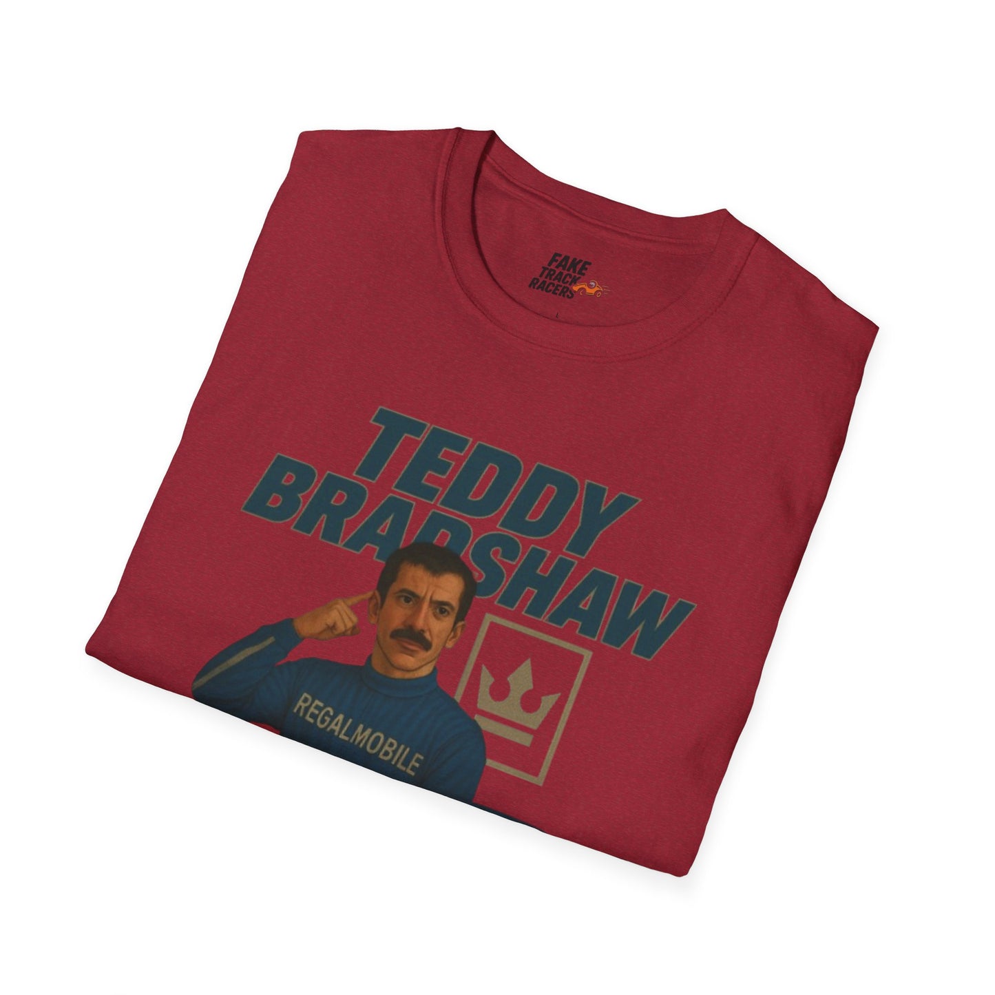 Vintage Style 90s Racing Tee Shirt TEDDY BRADSHAW Regal Fake Track Racers