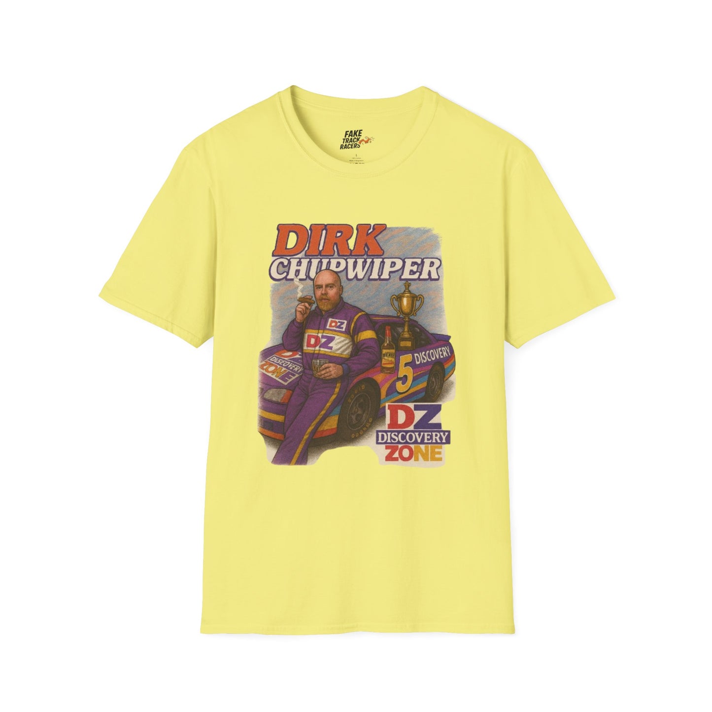 Vintage Style 90s Racing Tee DIRK CHUPWIPER DZ Fake Track Racers