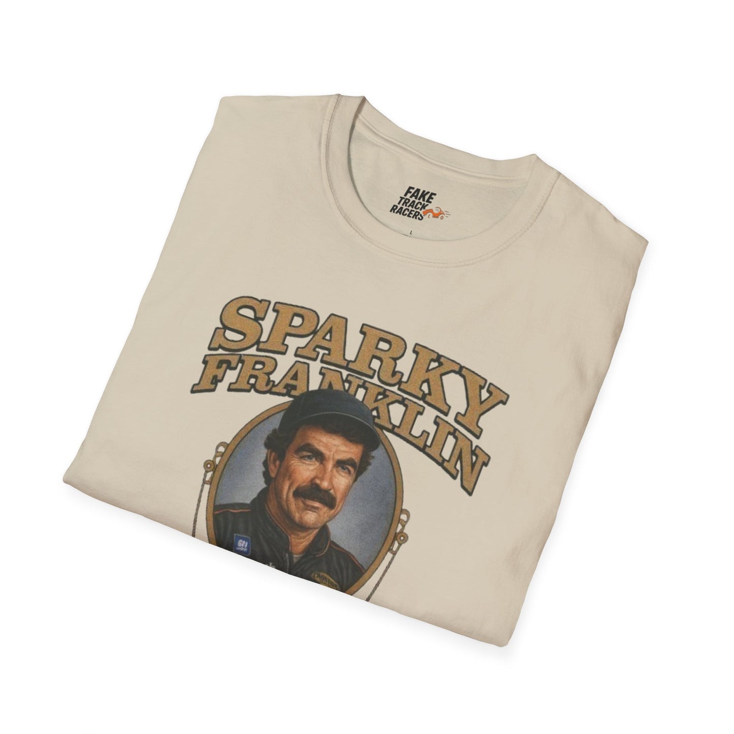 Vintage Style 90s Racing Tee Shirt SPARKY FRANKLIN OCTAVOLINE Fake Track Racers