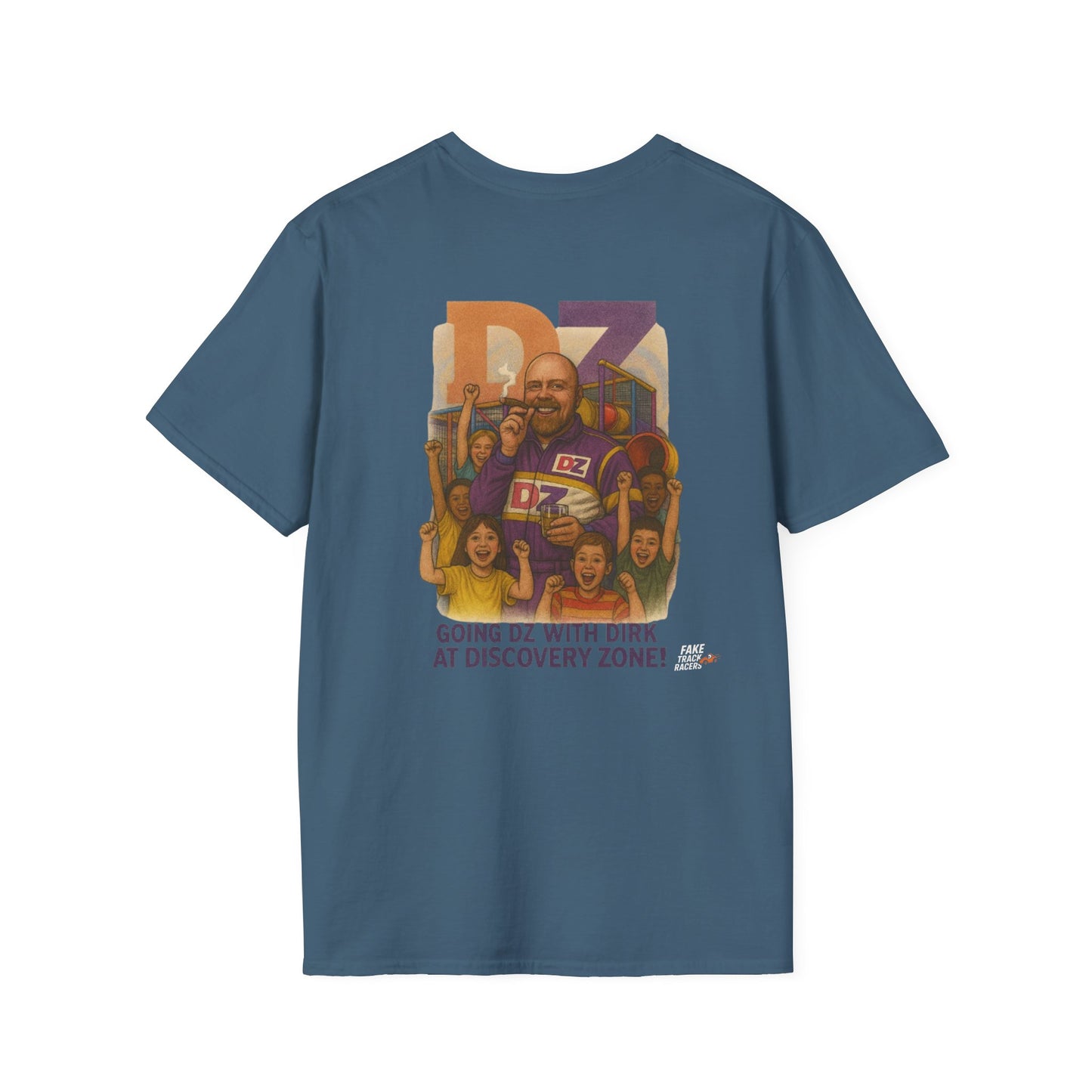 Vintage Style 90s Racing Tee DIRK CHUPWIPER DZ Fake Track Racers