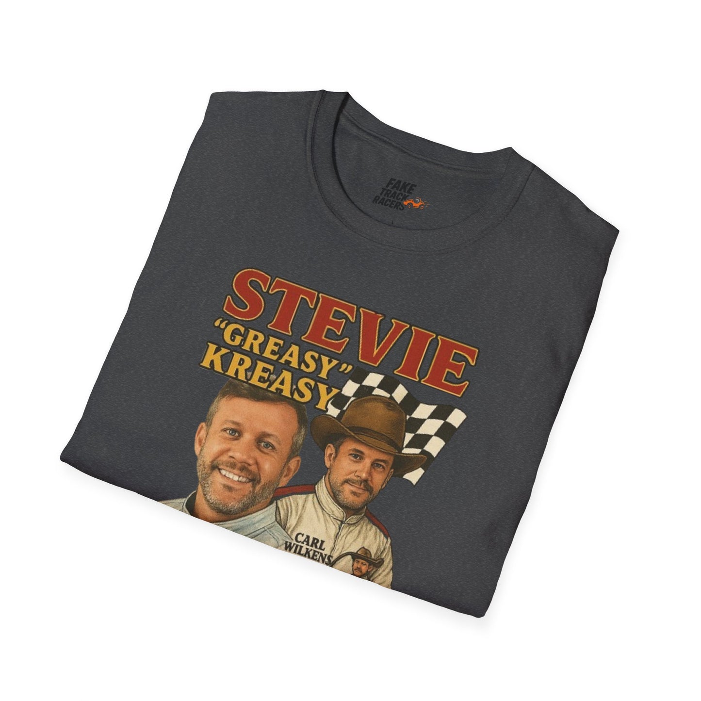 Vintage Style 90s Racing Tee Shirt STEVIE KREASY Whiskey Fake Track Racers