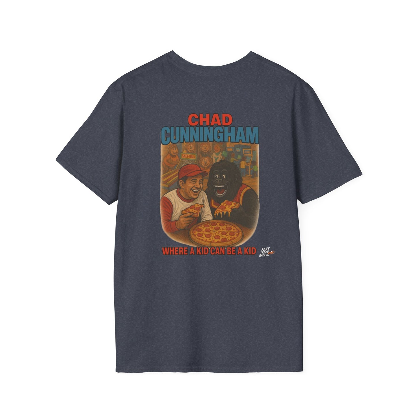 Vintage Style 90s Racing Tee Shirt CHAD CUNNINGHAM Showbiz Fake Track Racers