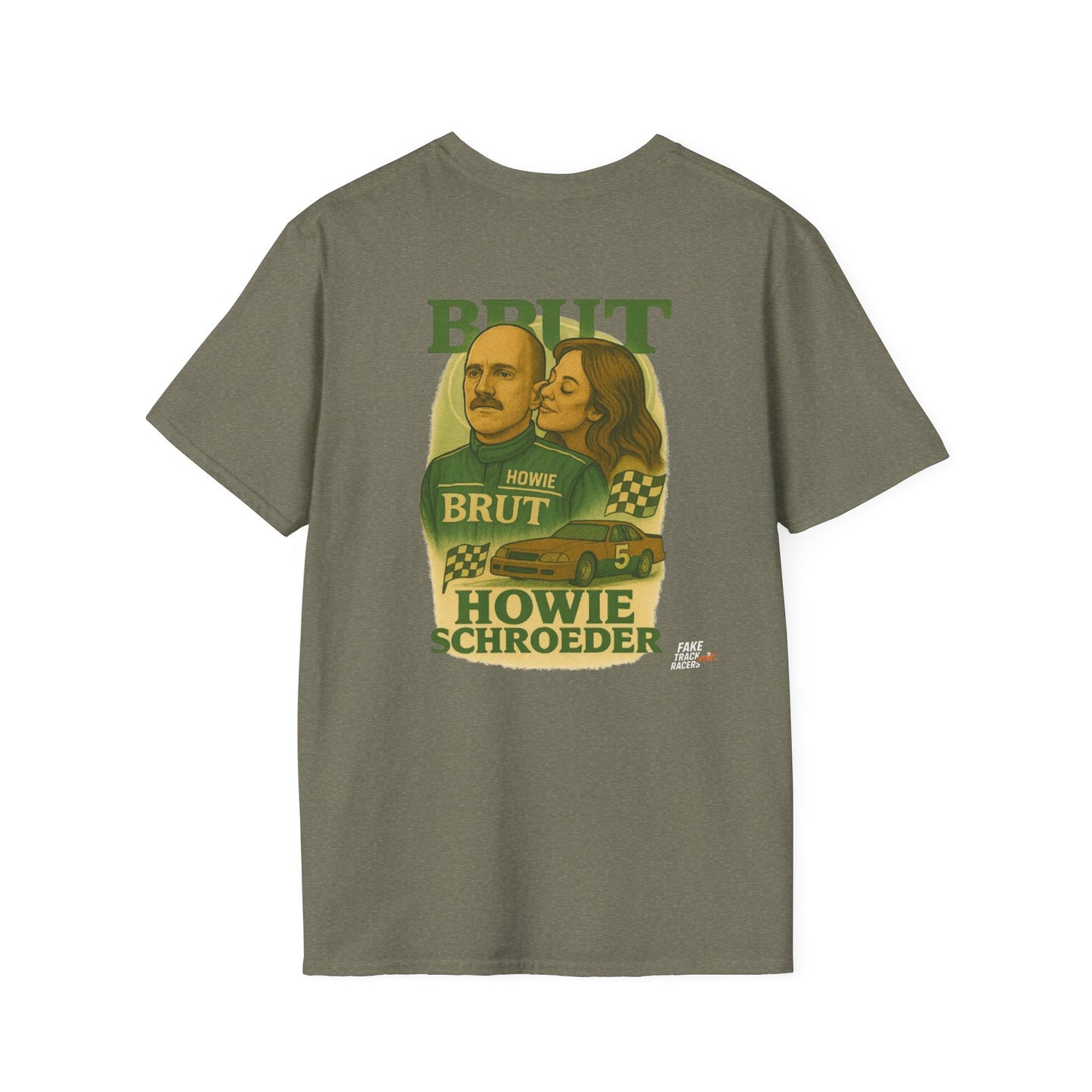 Vintage Style 90s Racing Tee Shirt HOWIE SCHROEDER Brut Fake Track Racers