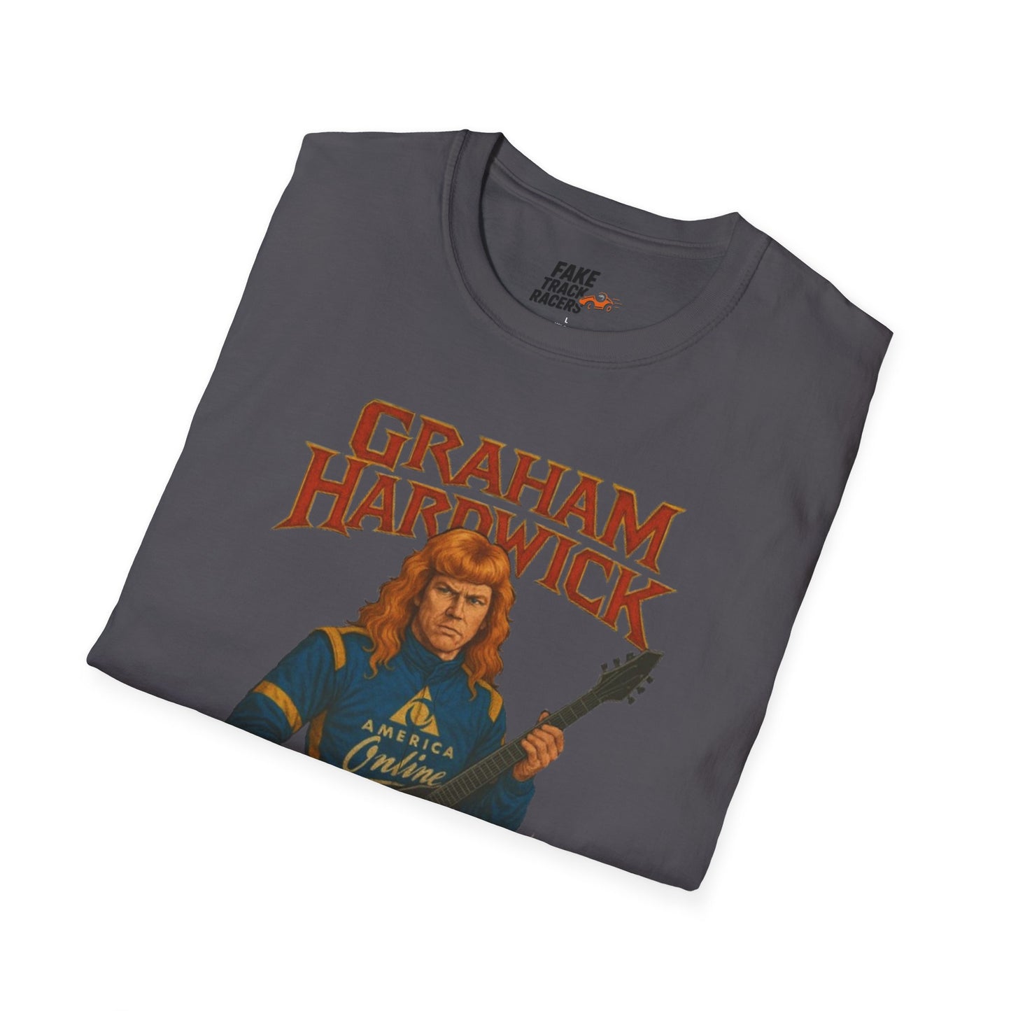Vintage Style 90s Racing Tee Shirt GRAHAM HARDWICK AOL Fake Track Racers