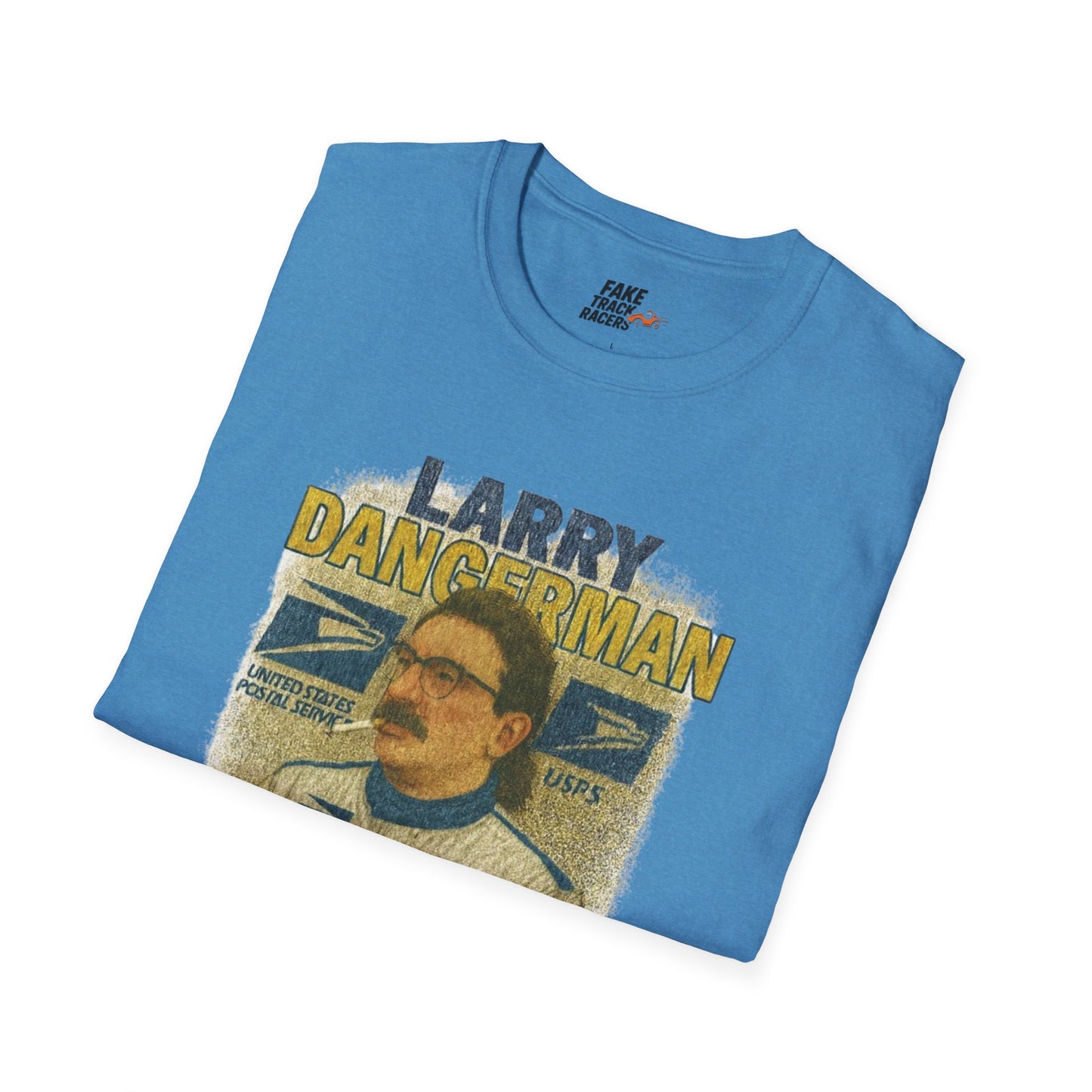Vintage Style 90s Racing Tee Shirt LARRY DANGERMAN Deliver Shirt Fake Track Racers