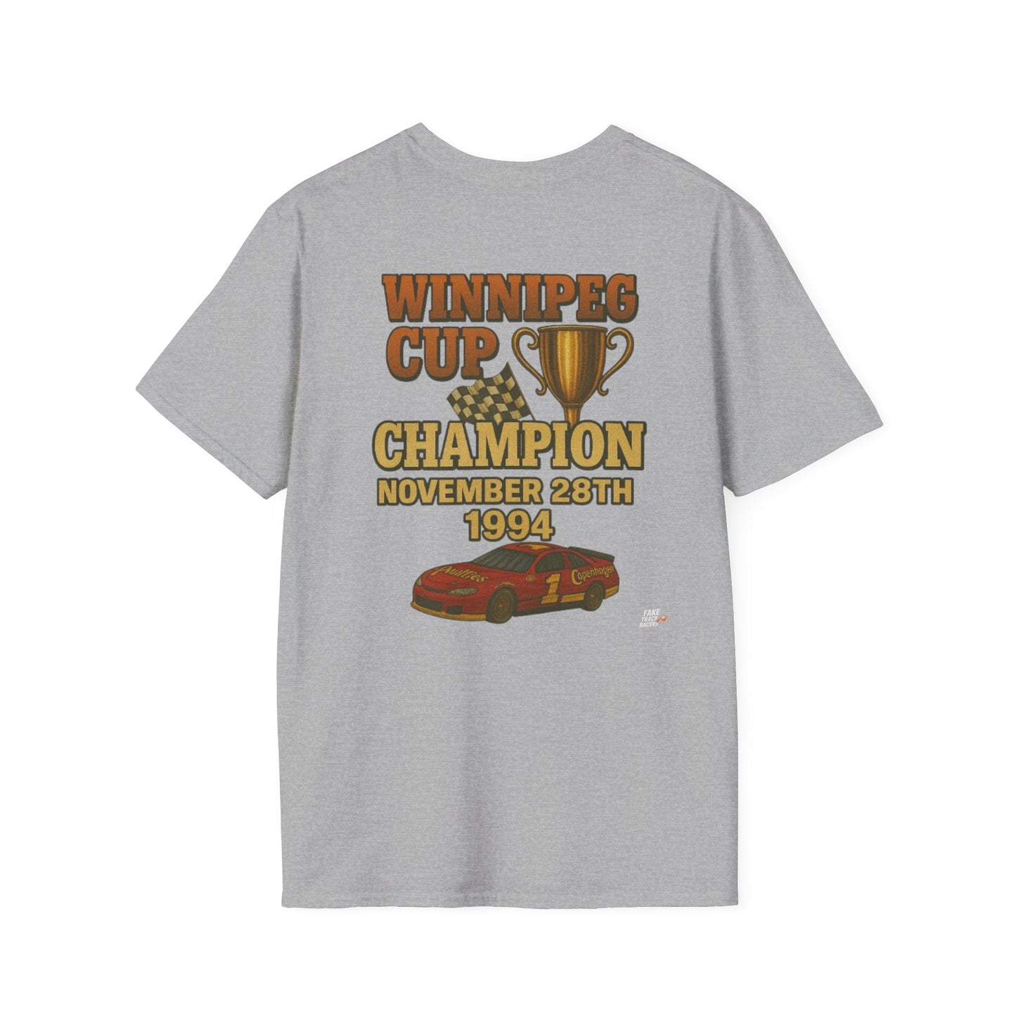 Vintage 90s Racing Tee Shirt RHETT COWAN, Fake Track Racing Shirt