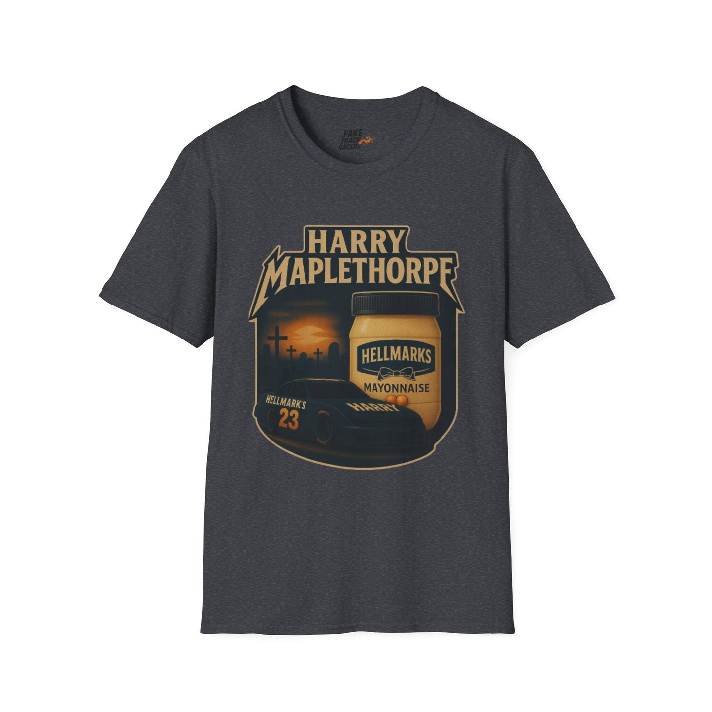 Vintage Style 90s Racing Tee Shirt HARRY MAPLETHORPE Hellmark's Fake Track Racers
