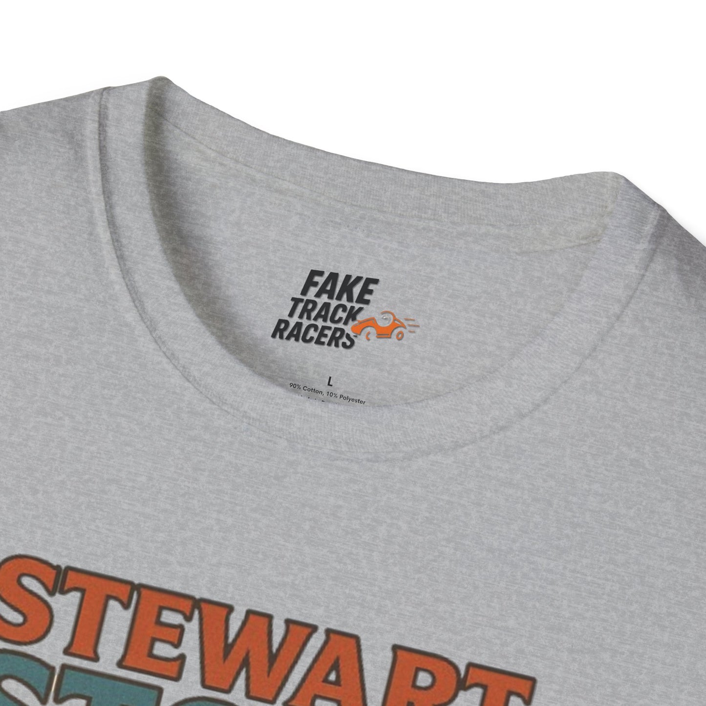 Vintage Style 90s Racing Tee Shirt STEWART STORM Wipe Boss Fake Track Racers