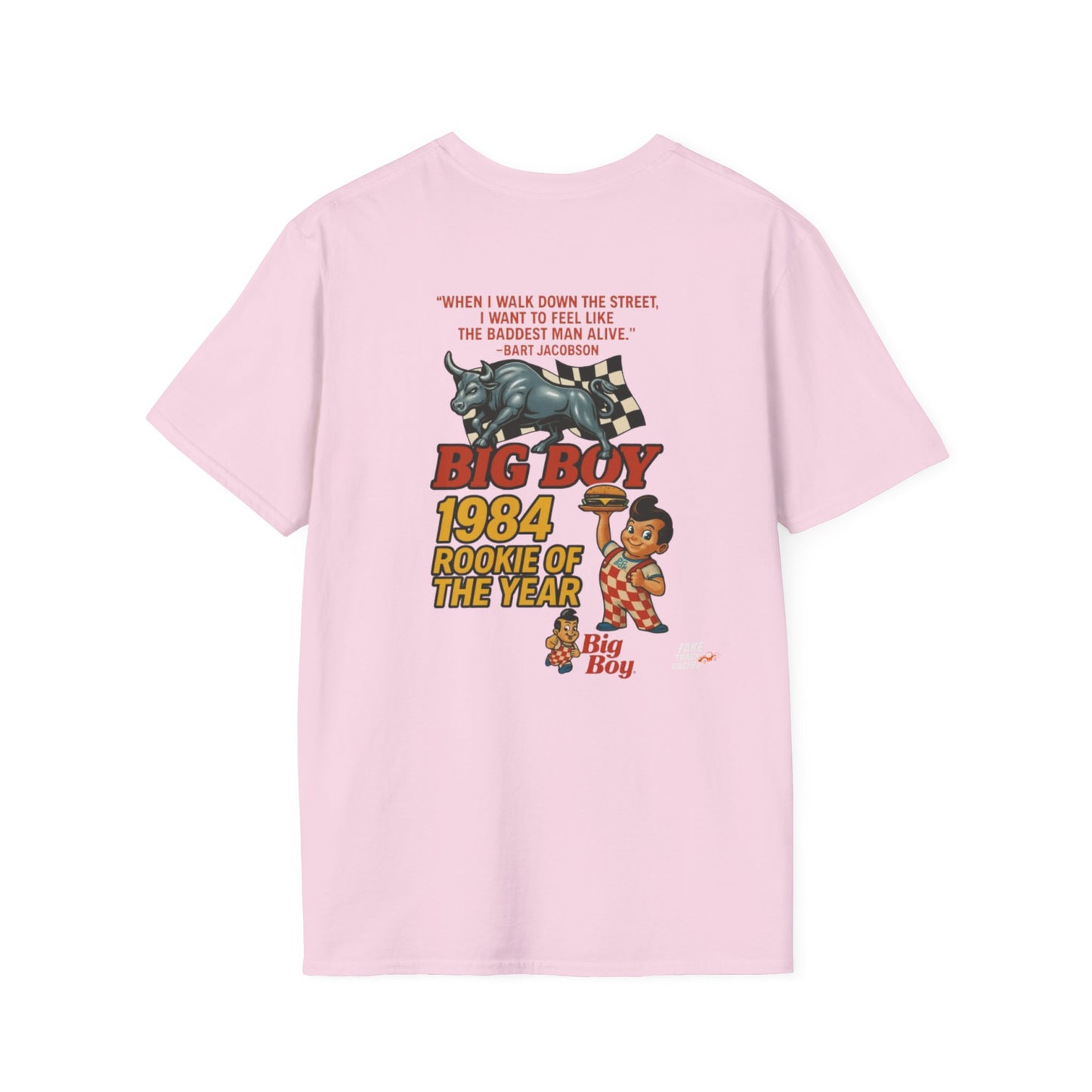Vintage Style 90s Racing Tee Shirt BART JACOBSON Baddest Fake Track Racers