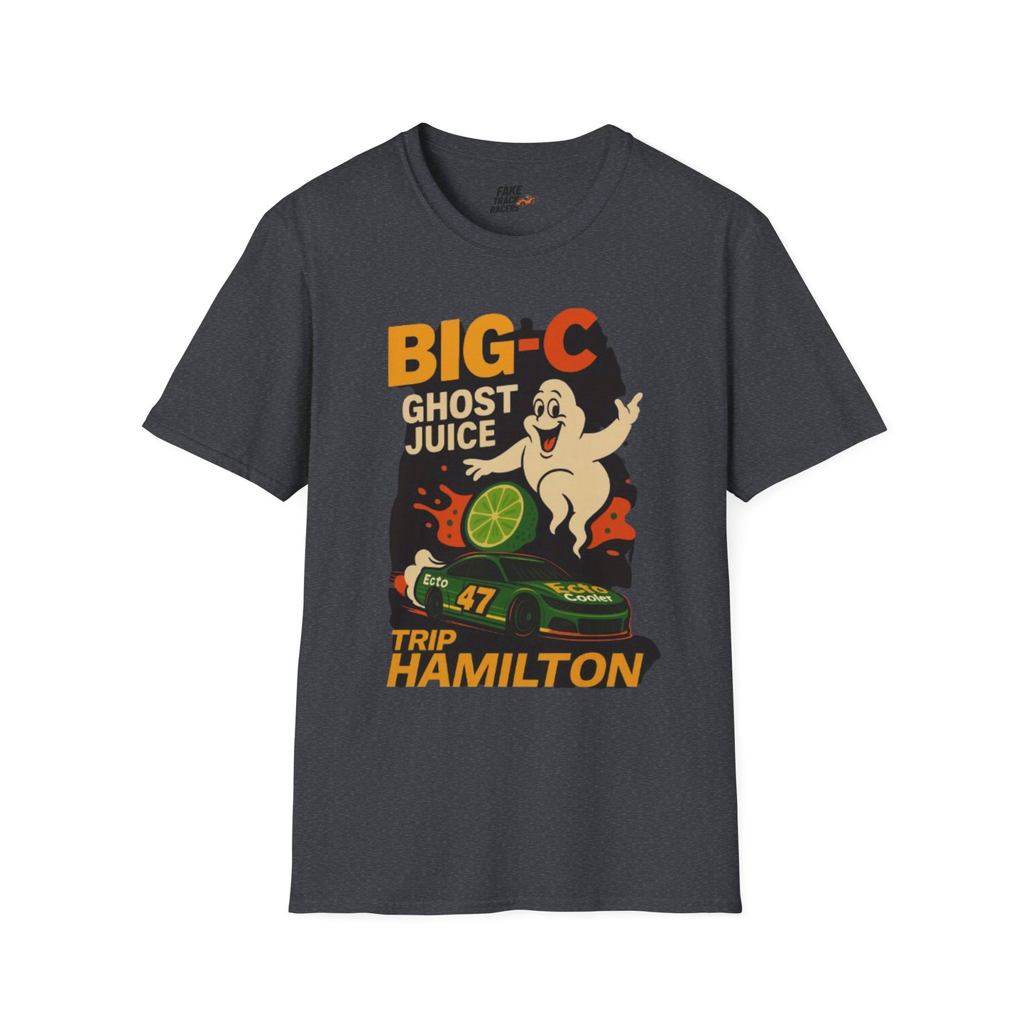 Vintage Style 90s Racing Tee Shirt TRIP HAMILTON BigC Fake Track Racers