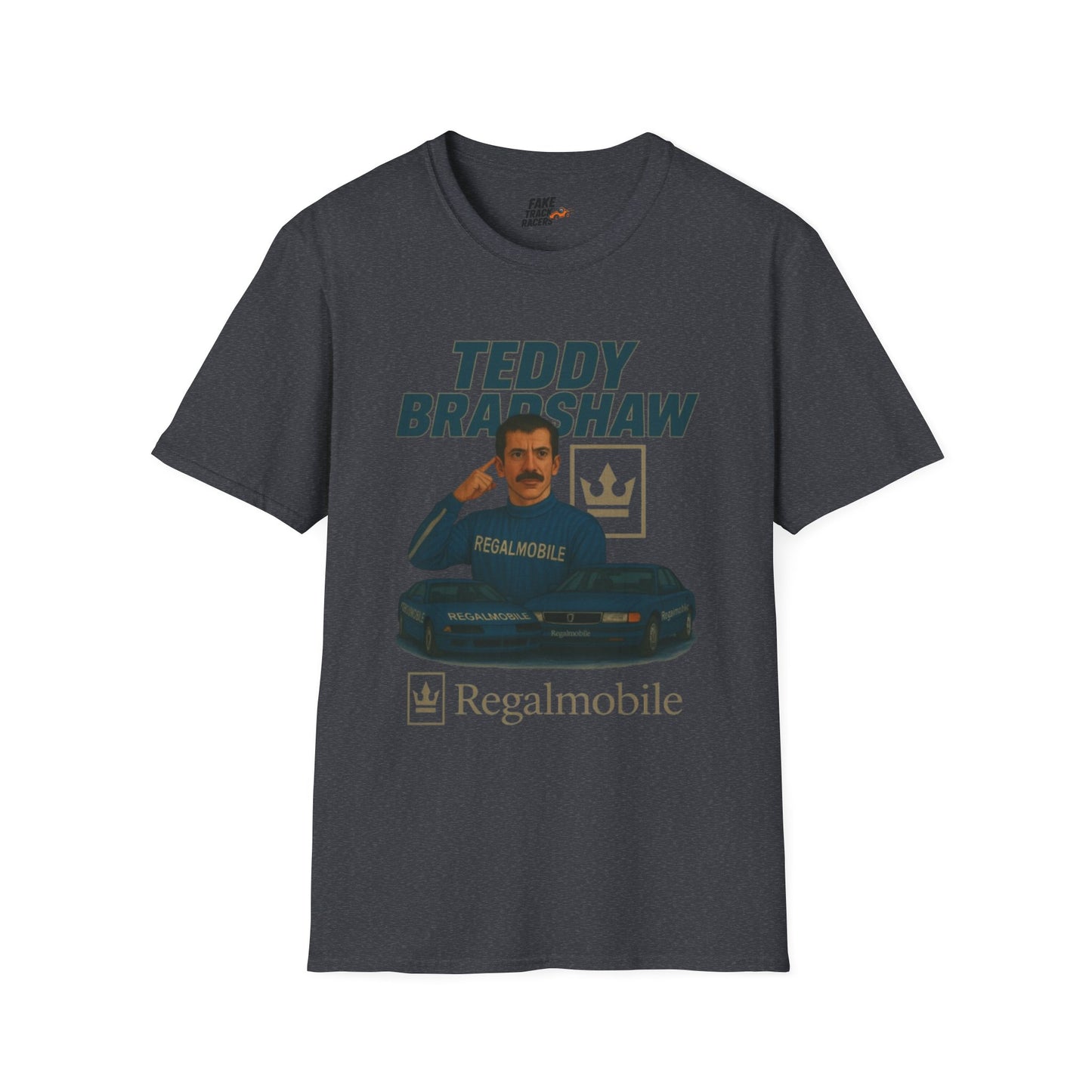 Vintage Style 90s Racing Tee Shirt TEDDY BRADSHAW Regal Fake Track Racers