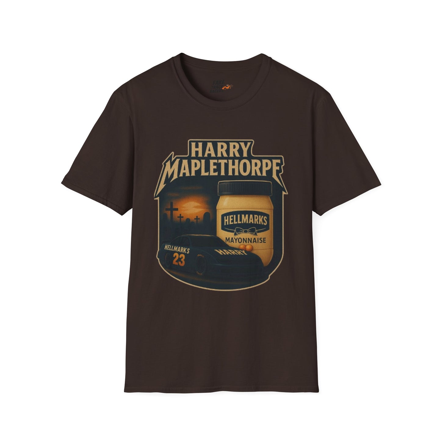 Vintage Style 90s Racing Tee Shirt HARRY MAPLETHORPE Hellmark's Fake Track Racers