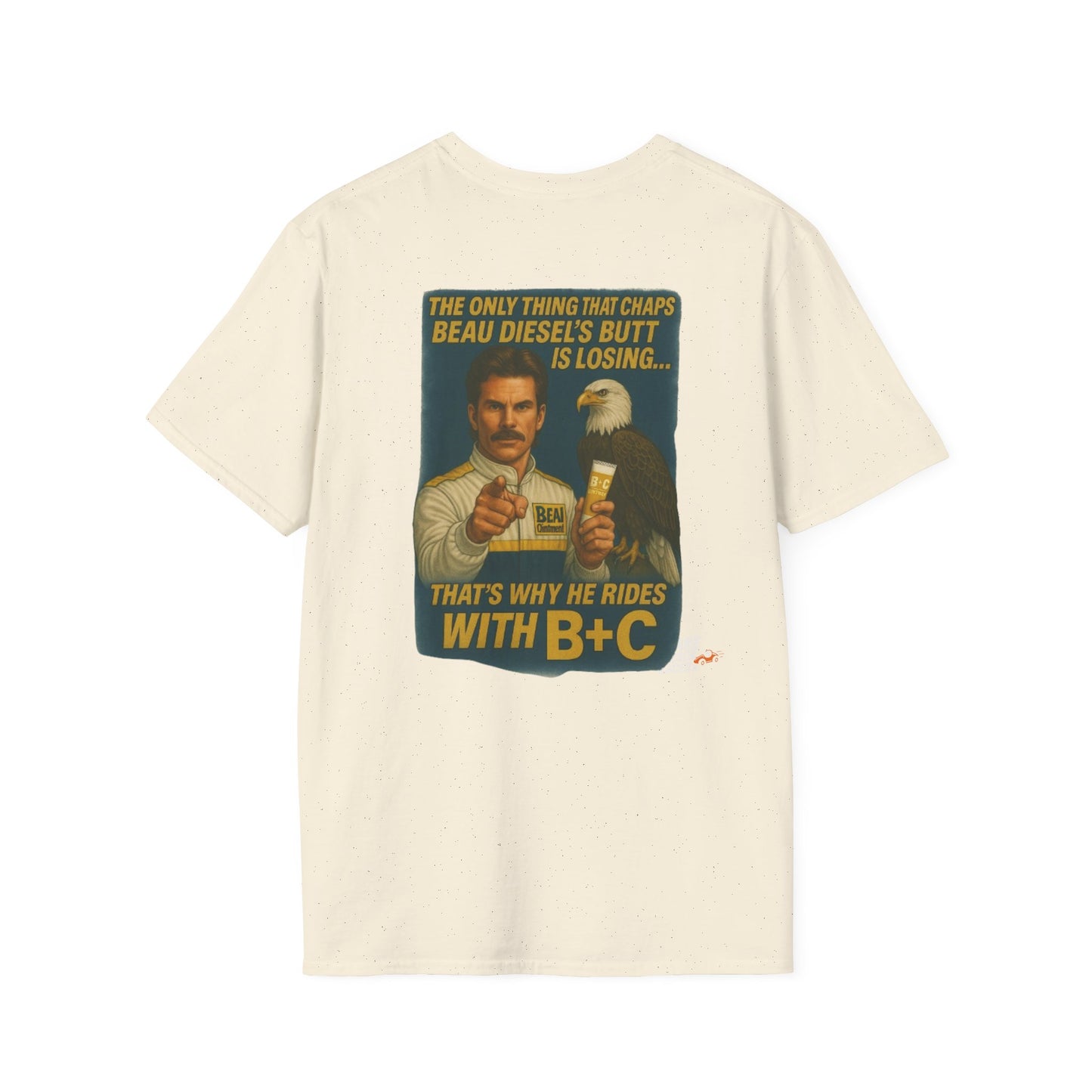 Vintage Style 90s Racing Tee Shirt BEAU DIESEL BC Fake Track Racers