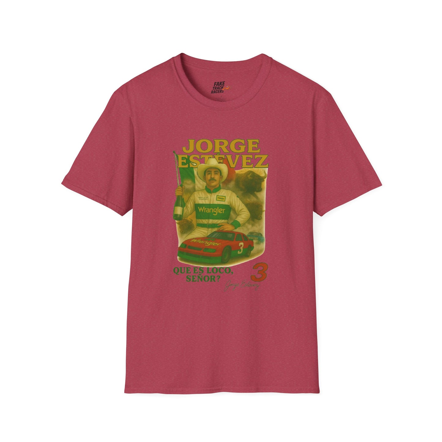 Vintage Style 90s Racing Tee Shirt JORGE ESTEVEZ Cerveza Champ Fake Track Racers