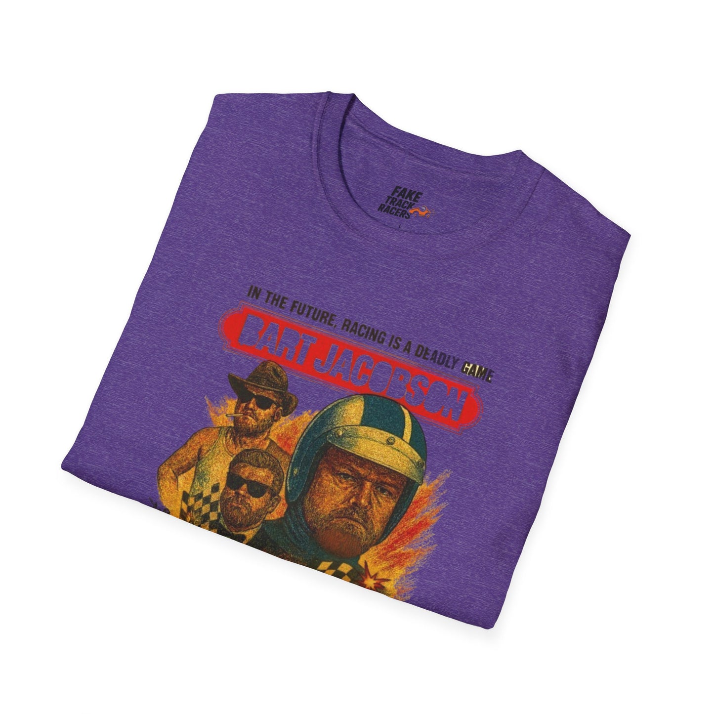 Vintage Style 90s Racing Tee Shirt BART JACOBSON Baddest Fake Track Racers