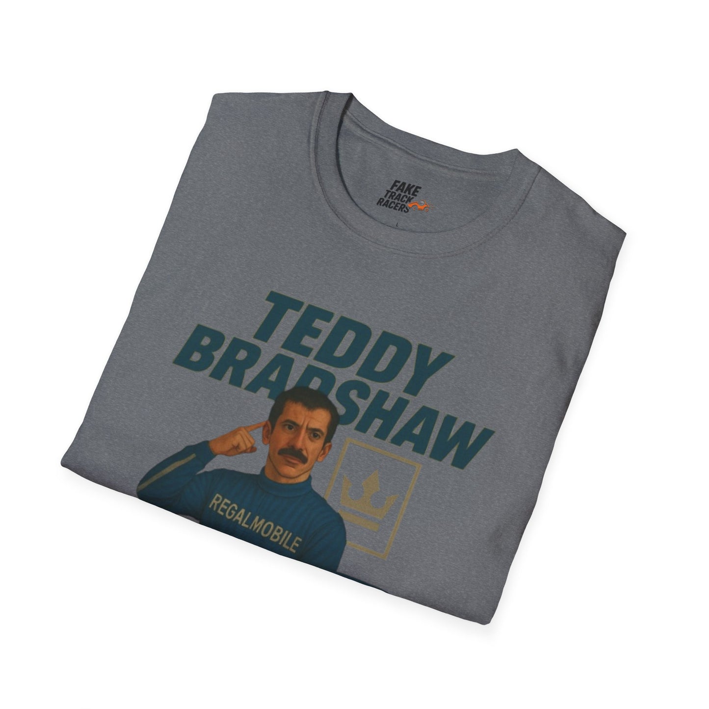 Vintage Style 90s Racing Tee Shirt TEDDY BRADSHAW Regal Fake Track Racers