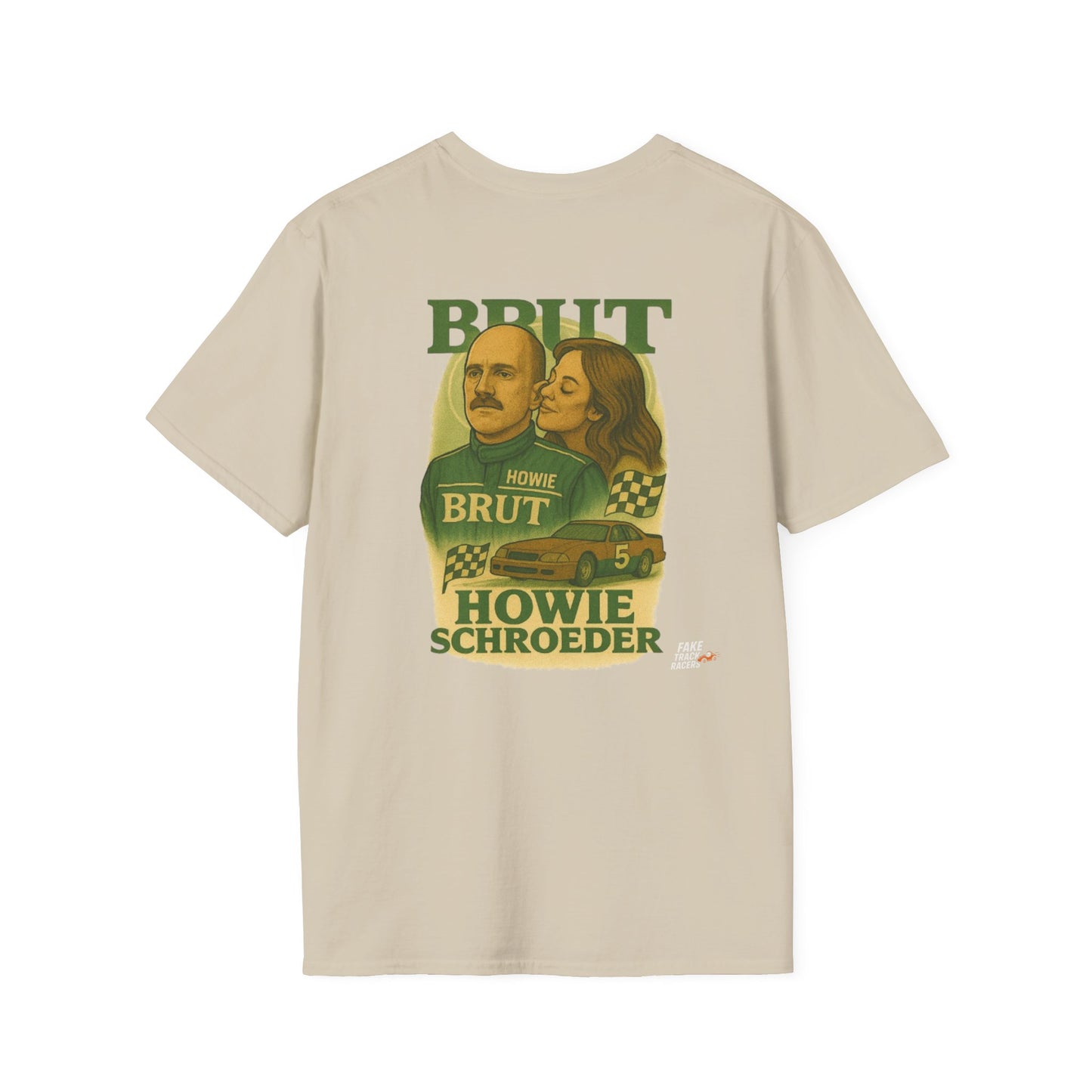 Vintage Style 90s Racing Tee Shirt HOWIE SCHROEDER Brut Fake Track Racers