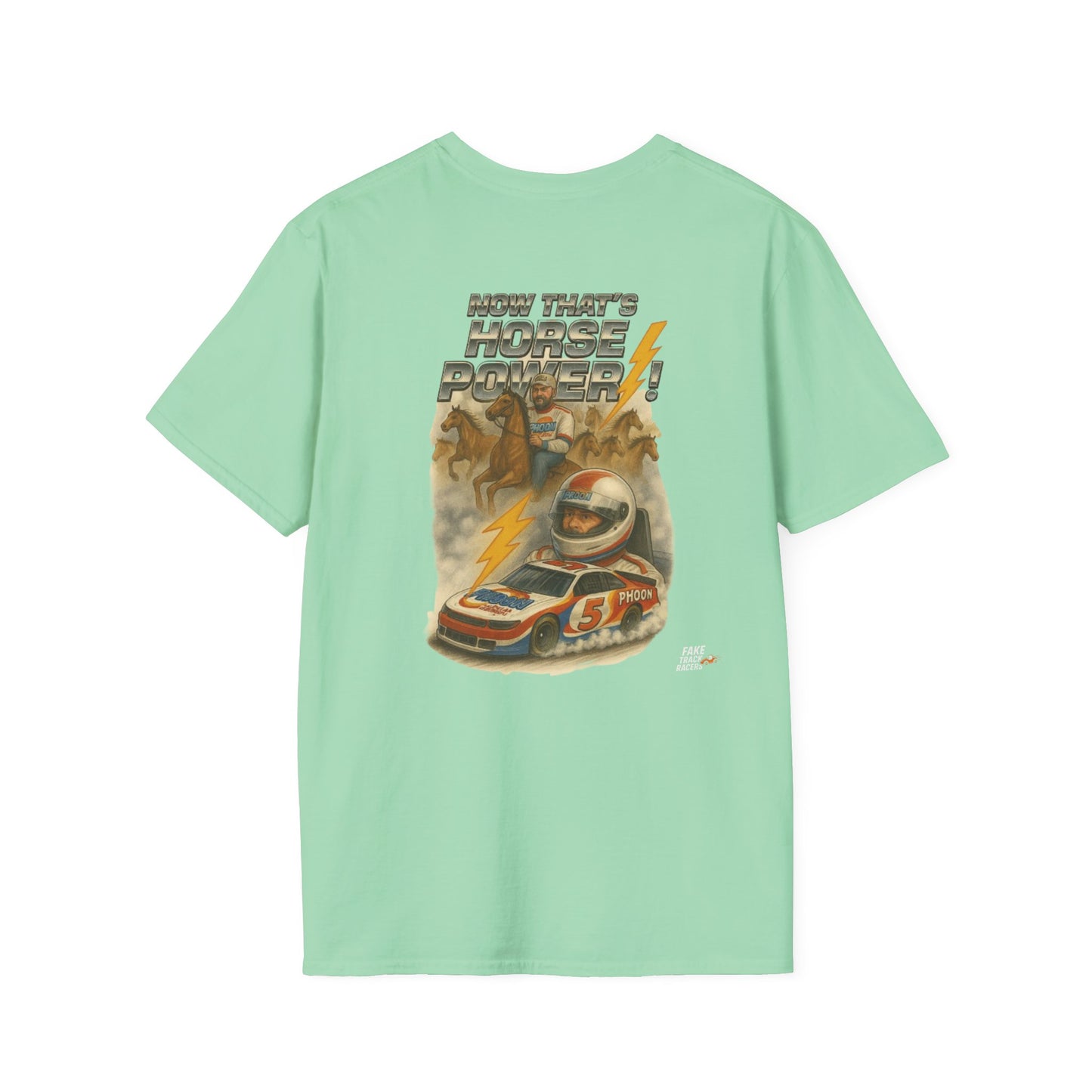Vintage Style 90s Racing Tee Shirt RICKY MORTIMER PHOON Fake Track Racers