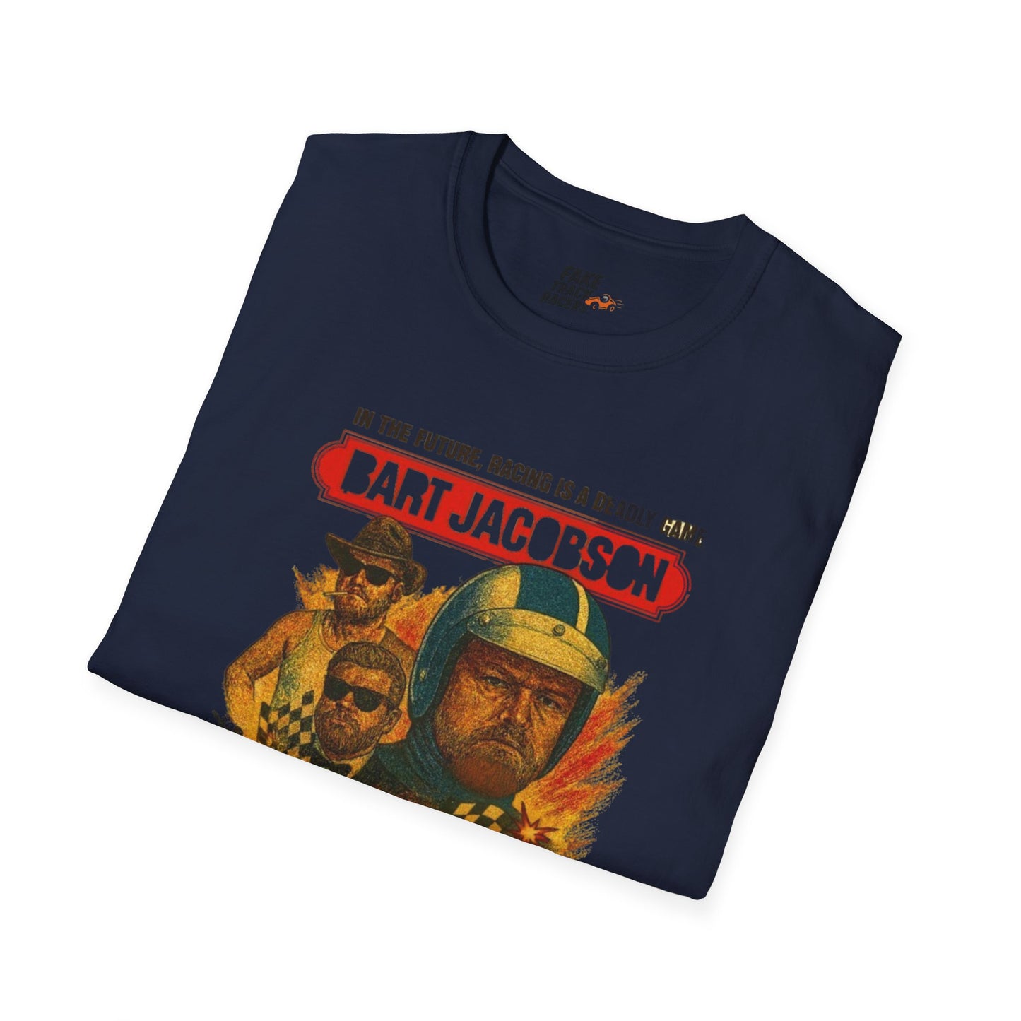 Vintage Style 90s Racing Tee Shirt BART JACOBSON Baddest Fake Track Racers