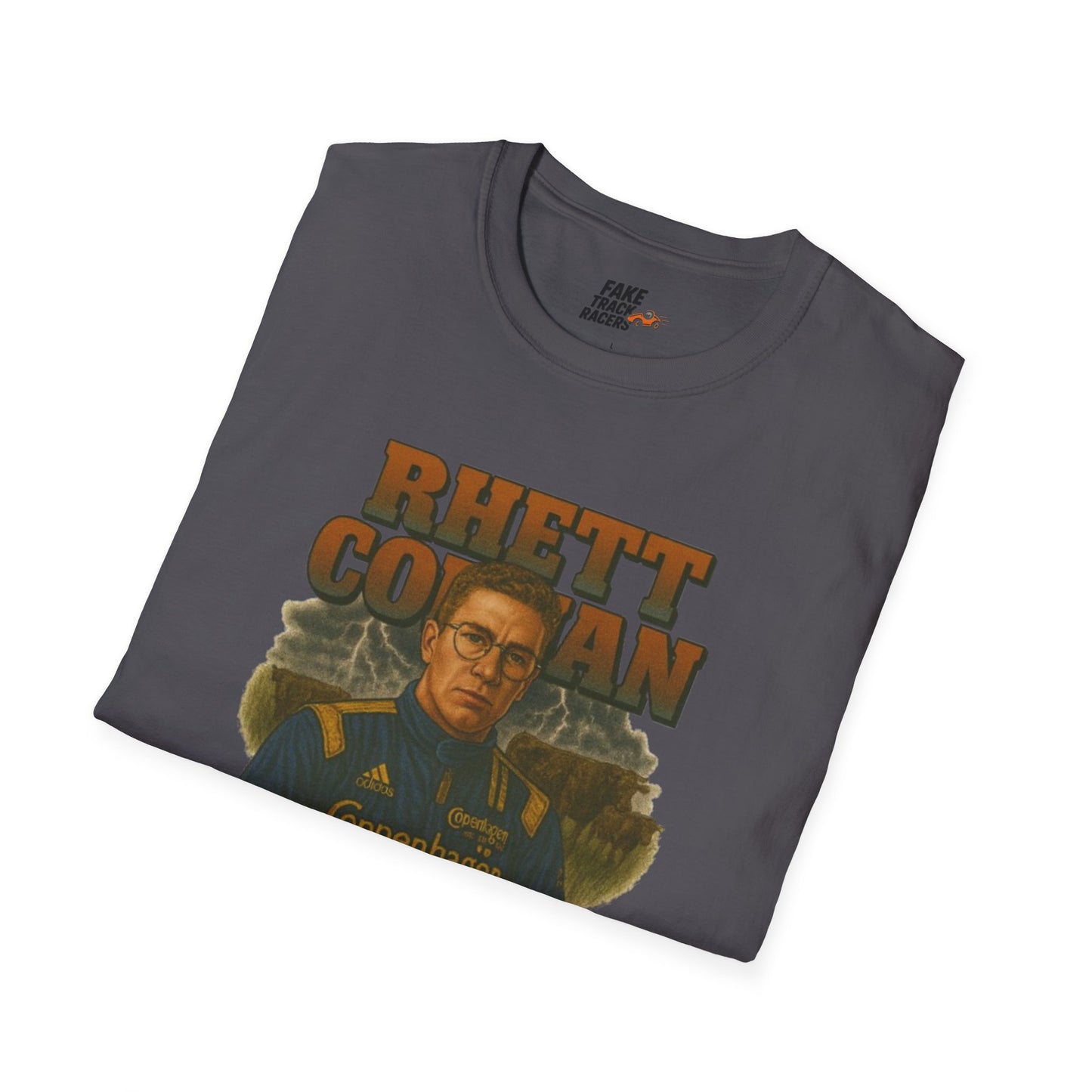 Vintage 90s Racing Tee Shirt RHETT COWAN, Fake Track Racing Shirt