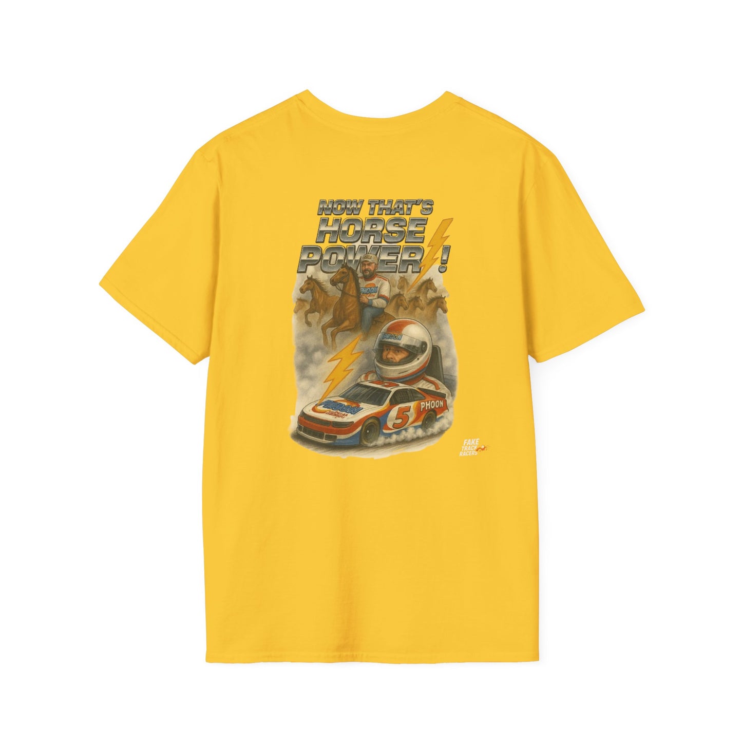 Vintage Style 90s Racing Tee Shirt RICKY MORTIMER PHOON Fake Track Racers