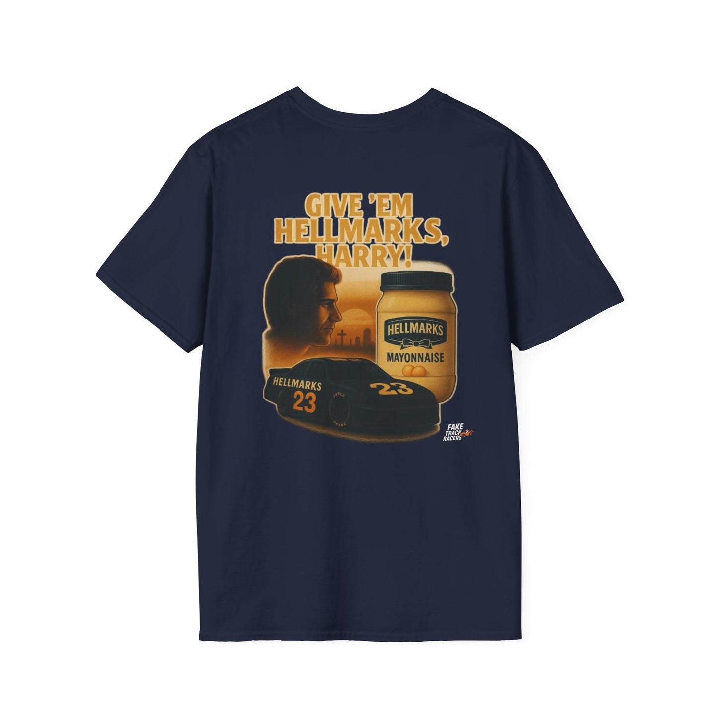Vintage Style 90s Racing Tee Shirt HARRY MAPLETHORPE Hellmark's Fake Track Racers