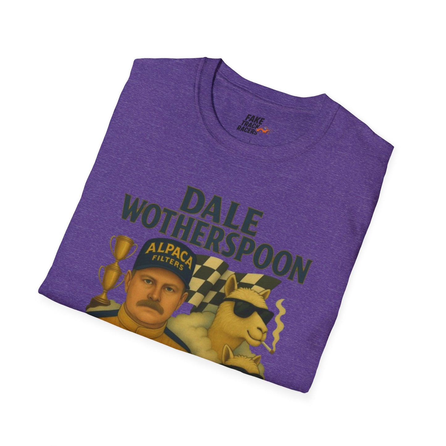 Vintage Style 90s Racing Tee Shirt DALE WOTHERSPOON Alpaca Fake Track Racers