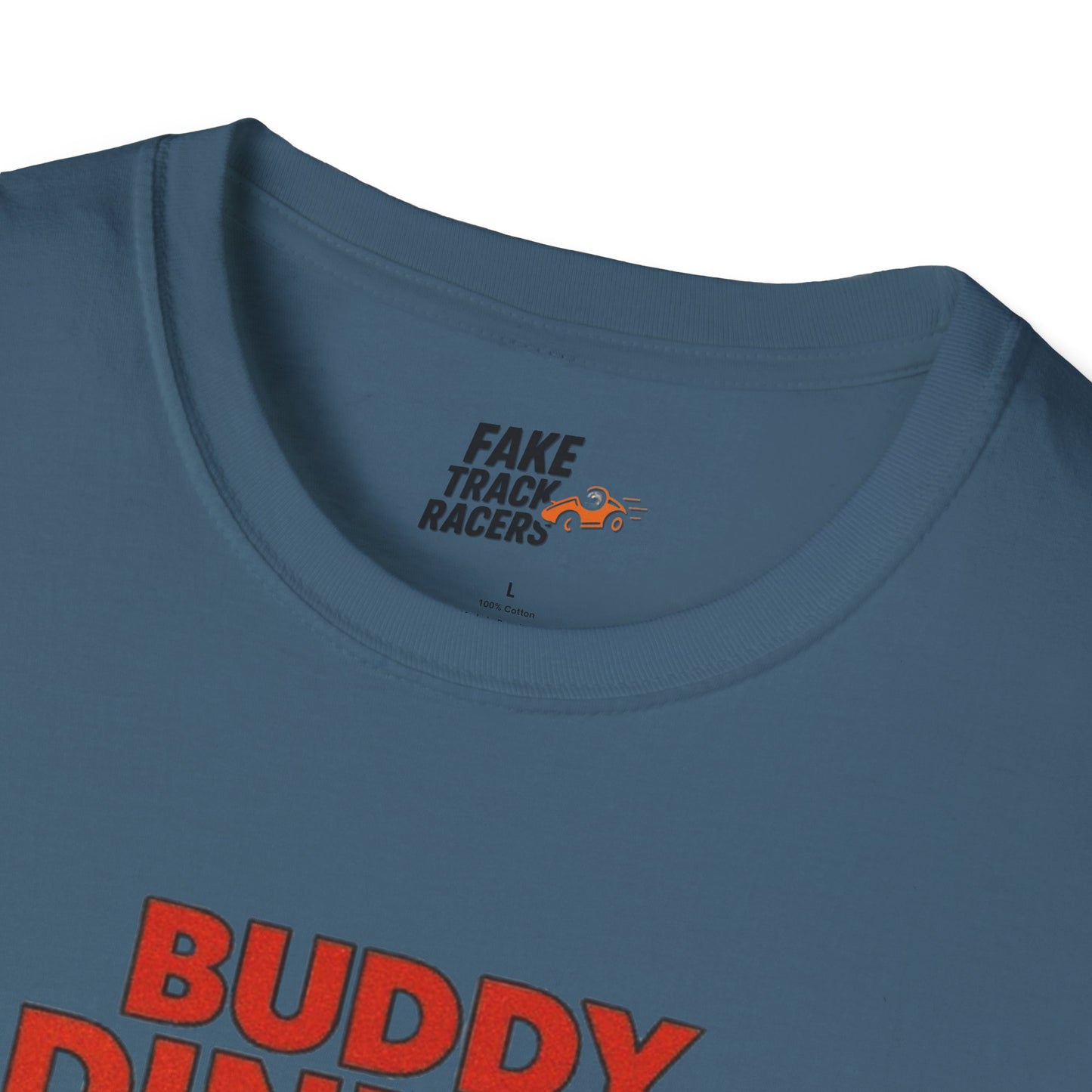 Vintage Style 90s Racing Tee Shirt BUDDY DINKKE Toys R Us Shirt Fake Track Racers