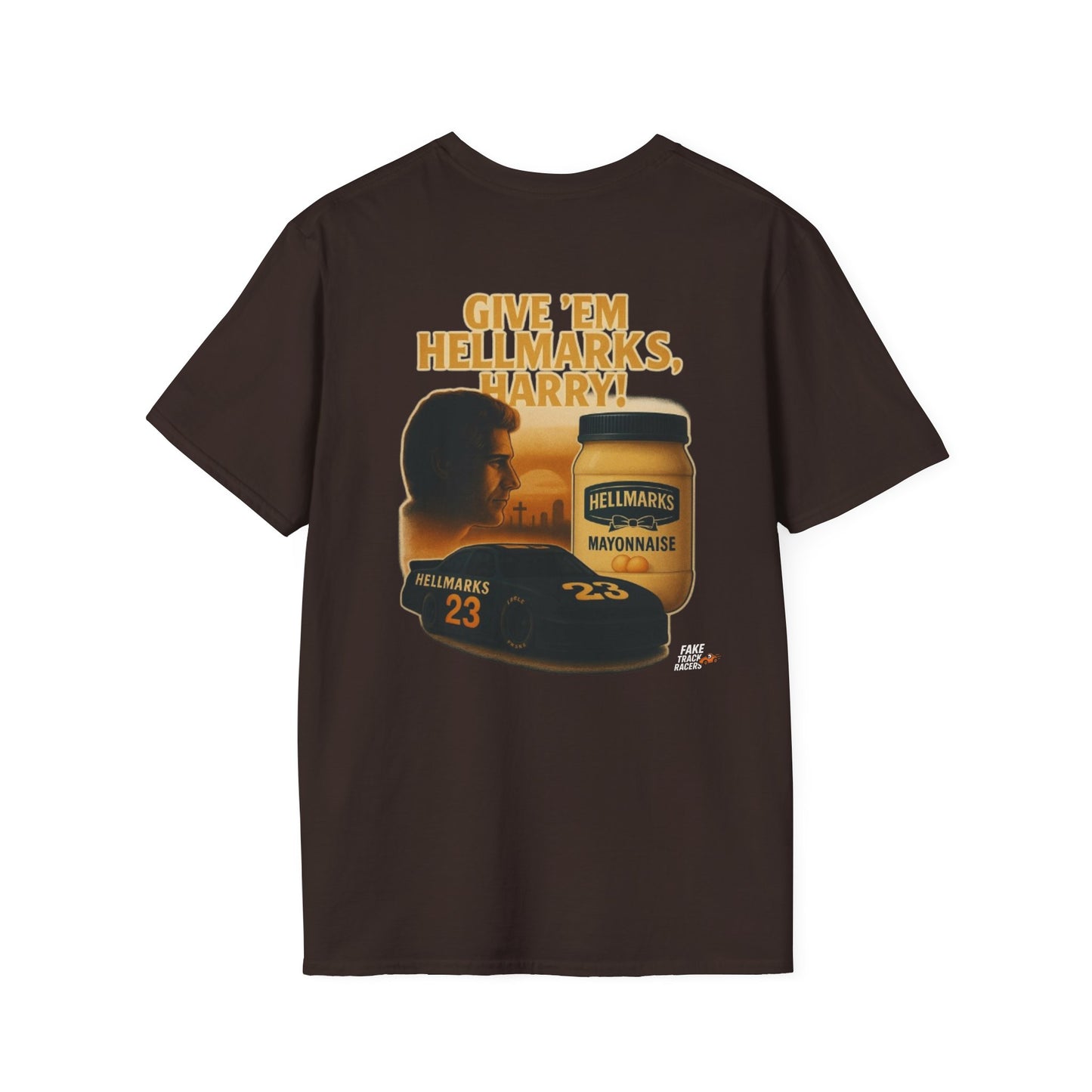 Vintage Style 90s Racing Tee Shirt HARRY MAPLETHORPE Hellmark's Fake Track Racers