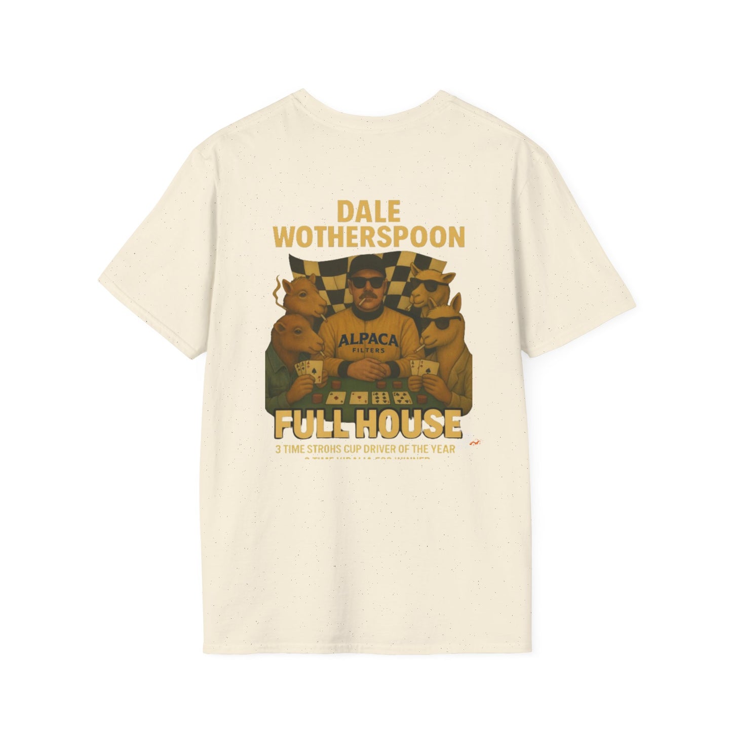 Vintage Style 90s Racing Tee Shirt DALE WOTHERSPOON Alpaca Fake Track Racers