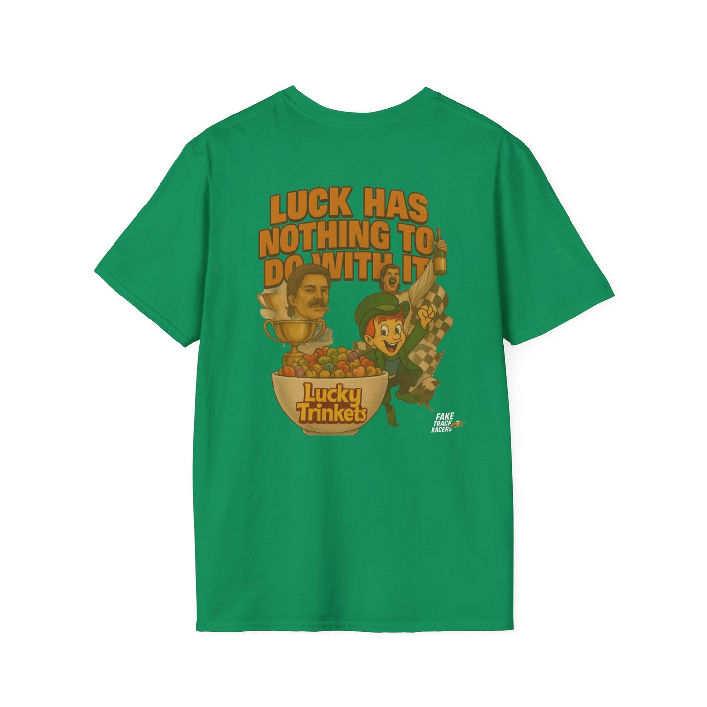 Vintage Style 90s Racing Tee Shirt JAKE OHOULAHAN Lucky Trinkets Fake Track Racers