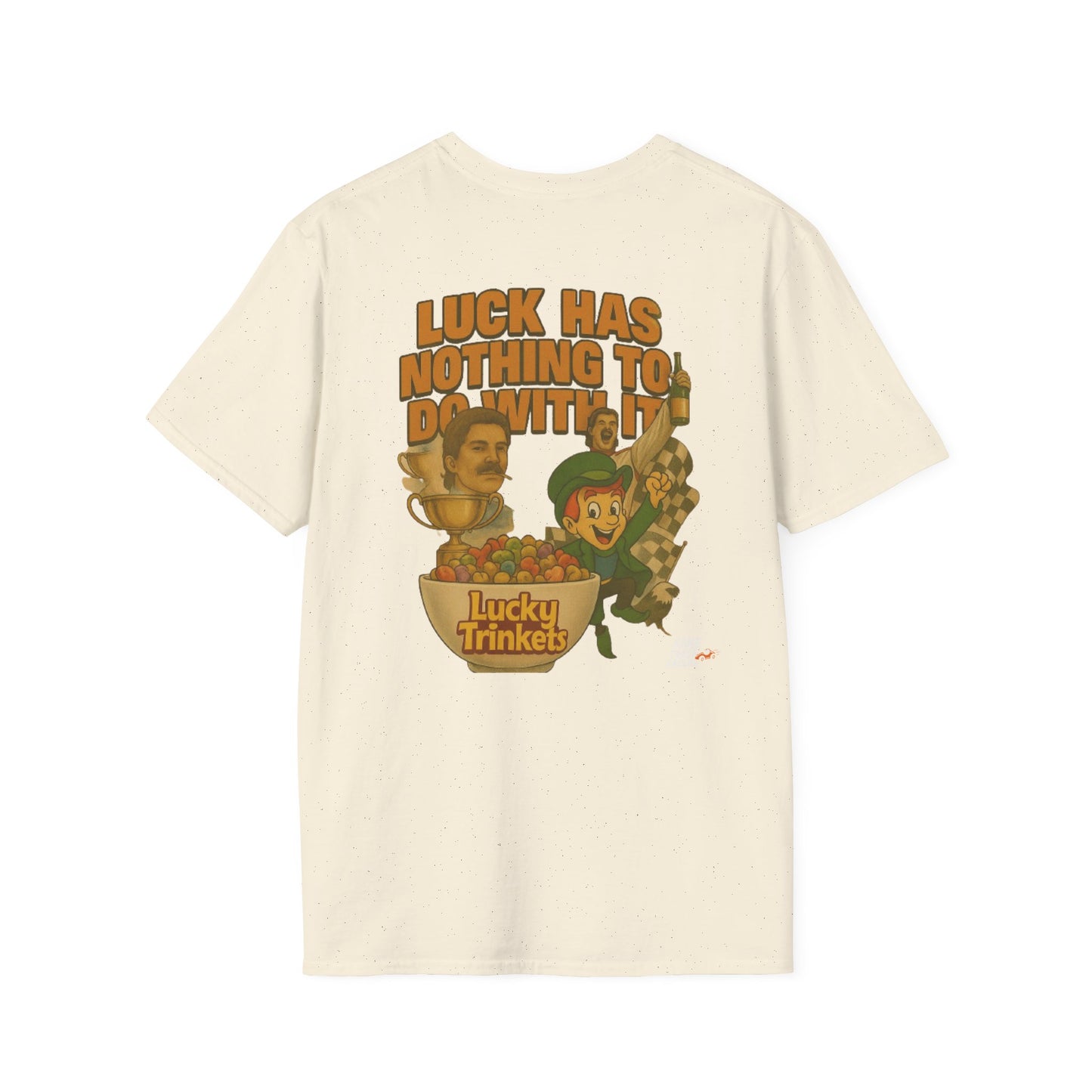 Vintage Style 90s Racing Tee Shirt JAKE OHOULAHAN Lucky Trinkets Fake Track Racers