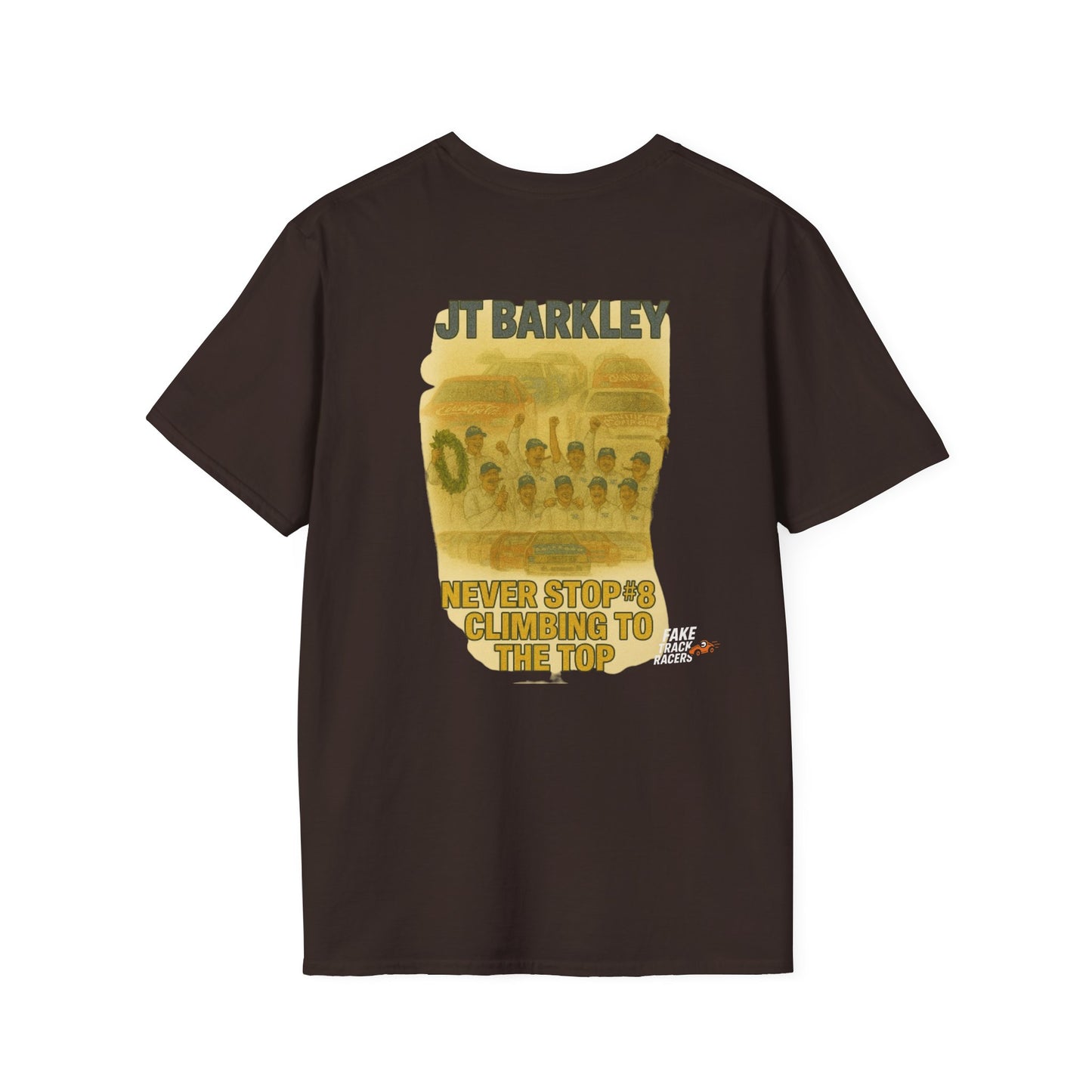 Vintage Style 90s Racing Tee Shirt JT BARKLEY Champion Shirt Fake Track Racers