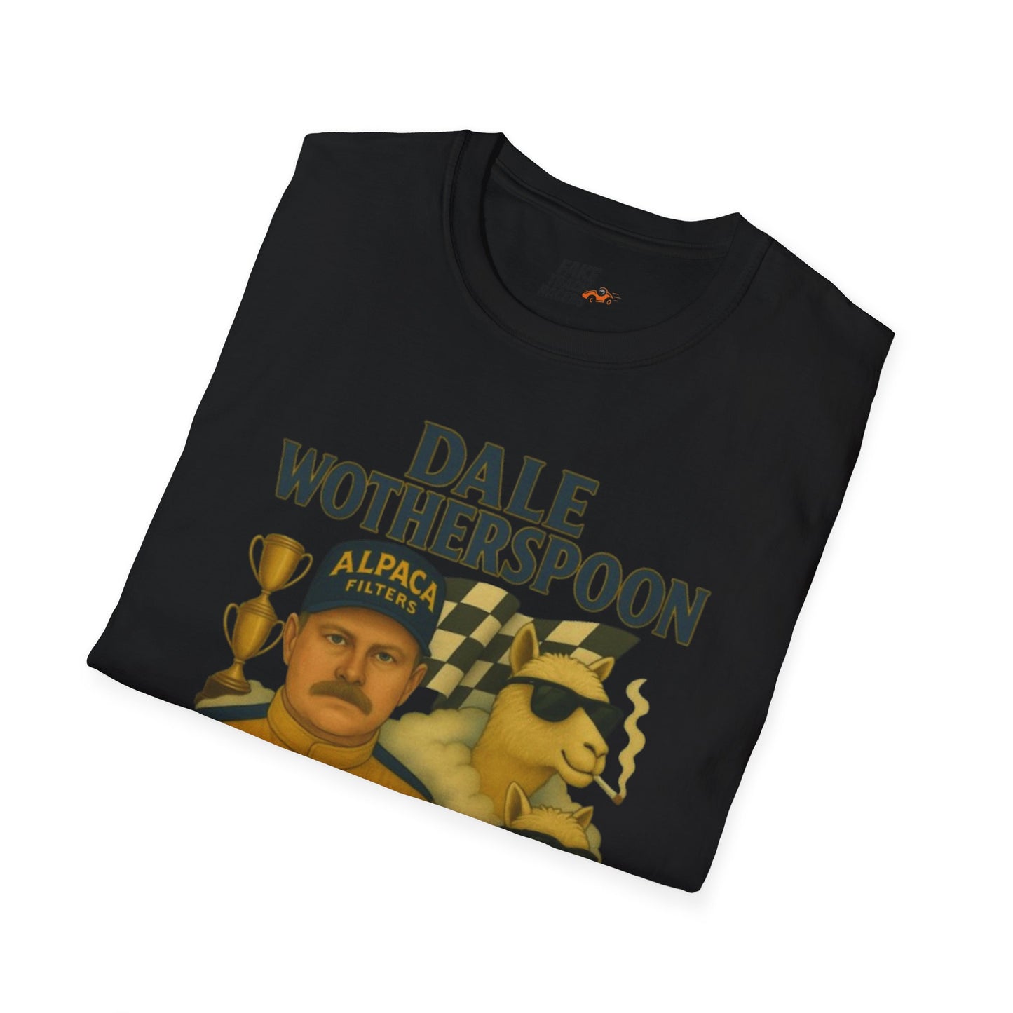 Vintage Style 90s Racing Tee Shirt DALE WOTHERSPOON Alpaca Fake Track Racers