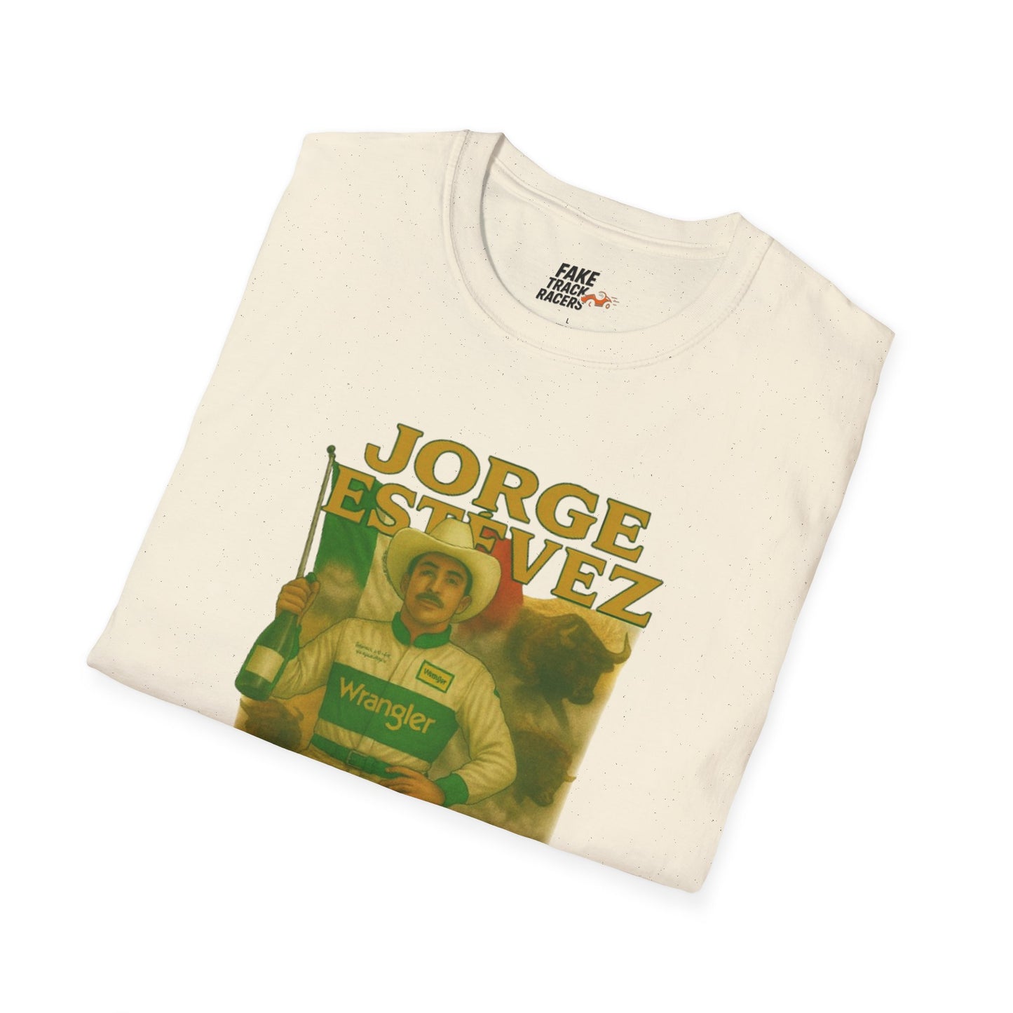 Vintage Style 90s Racing Tee Shirt JORGE ESTEVEZ Cerveza Champ Fake Track Racers