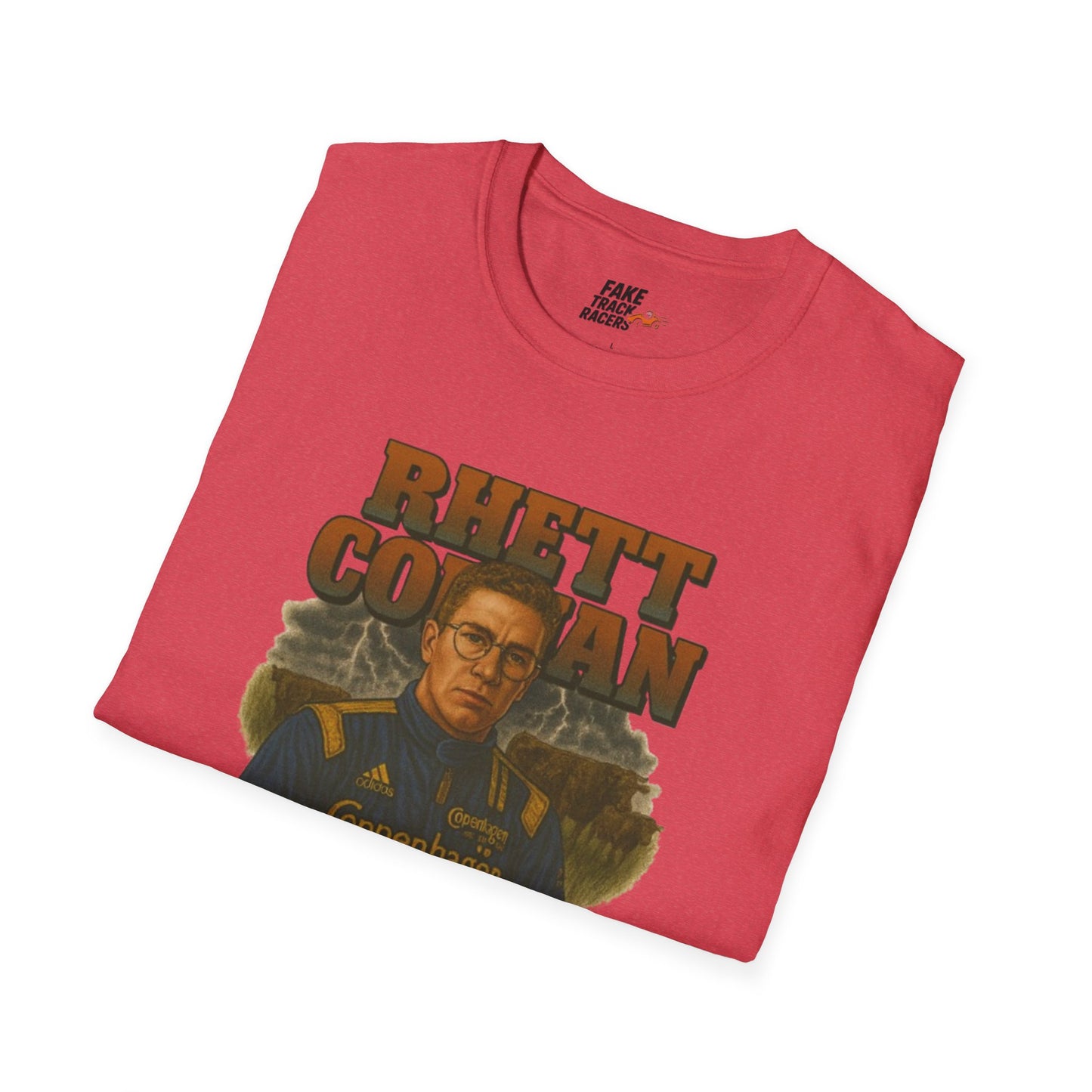 Vintage 90s Racing Tee Shirt RHETT COWAN, Fake Track Racing Shirt