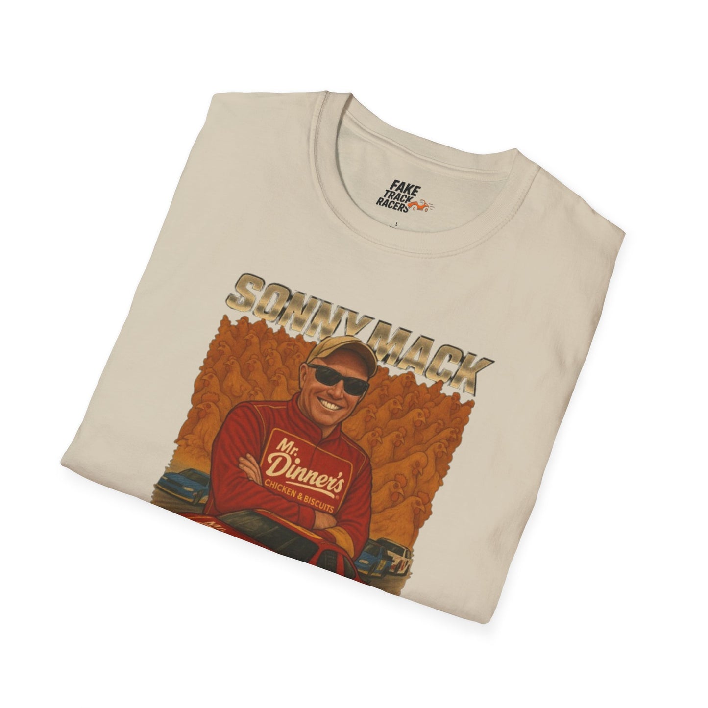 Vintage Style 90s Racing Tee Shirt SONNY MACK Mr Dinners Fake Track Racers